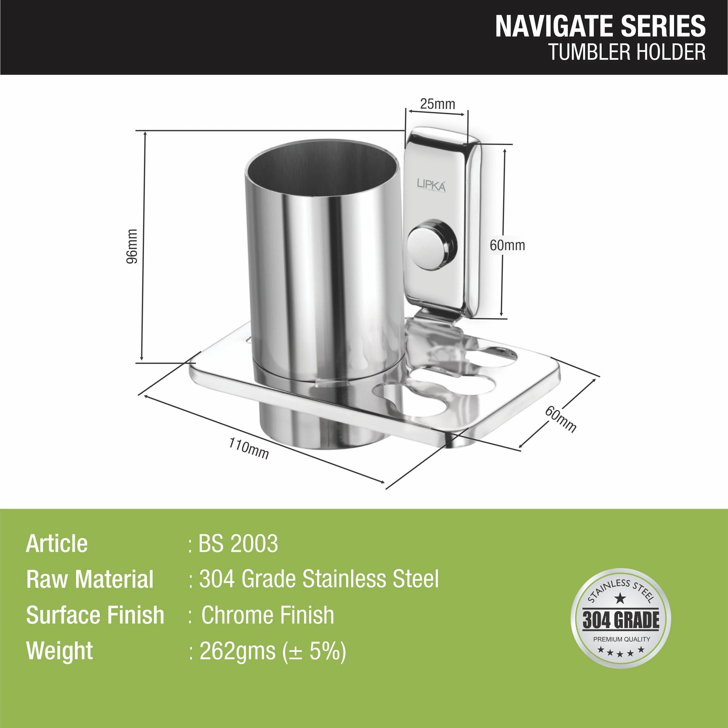 Navigate Tumbler Holder (304-ss) - LIPKA - Image 2