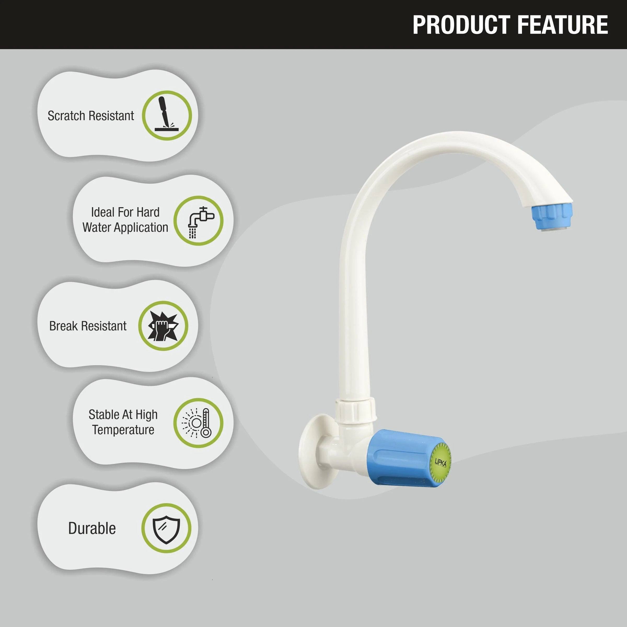 Nobel Sink Tap with Swivel Spout PTMT Faucet- LIPKA - Image 5