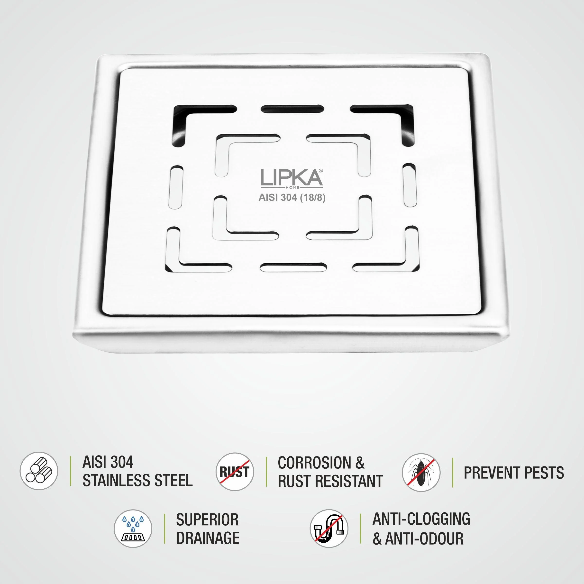 Orange Exclusive Square Floor Drain (5 x 5 Inches) - LIPKA - Image 4