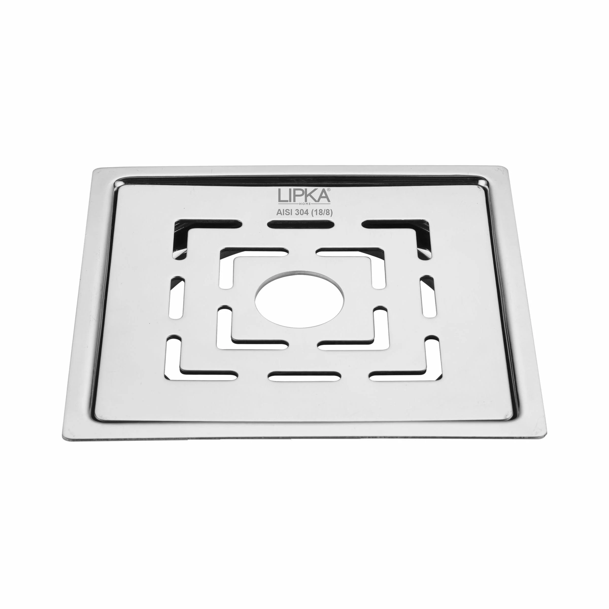 Orange Flat Cut Exclusive Square Floor Drain (5 x 5 Inches) with Hole - LIPKA