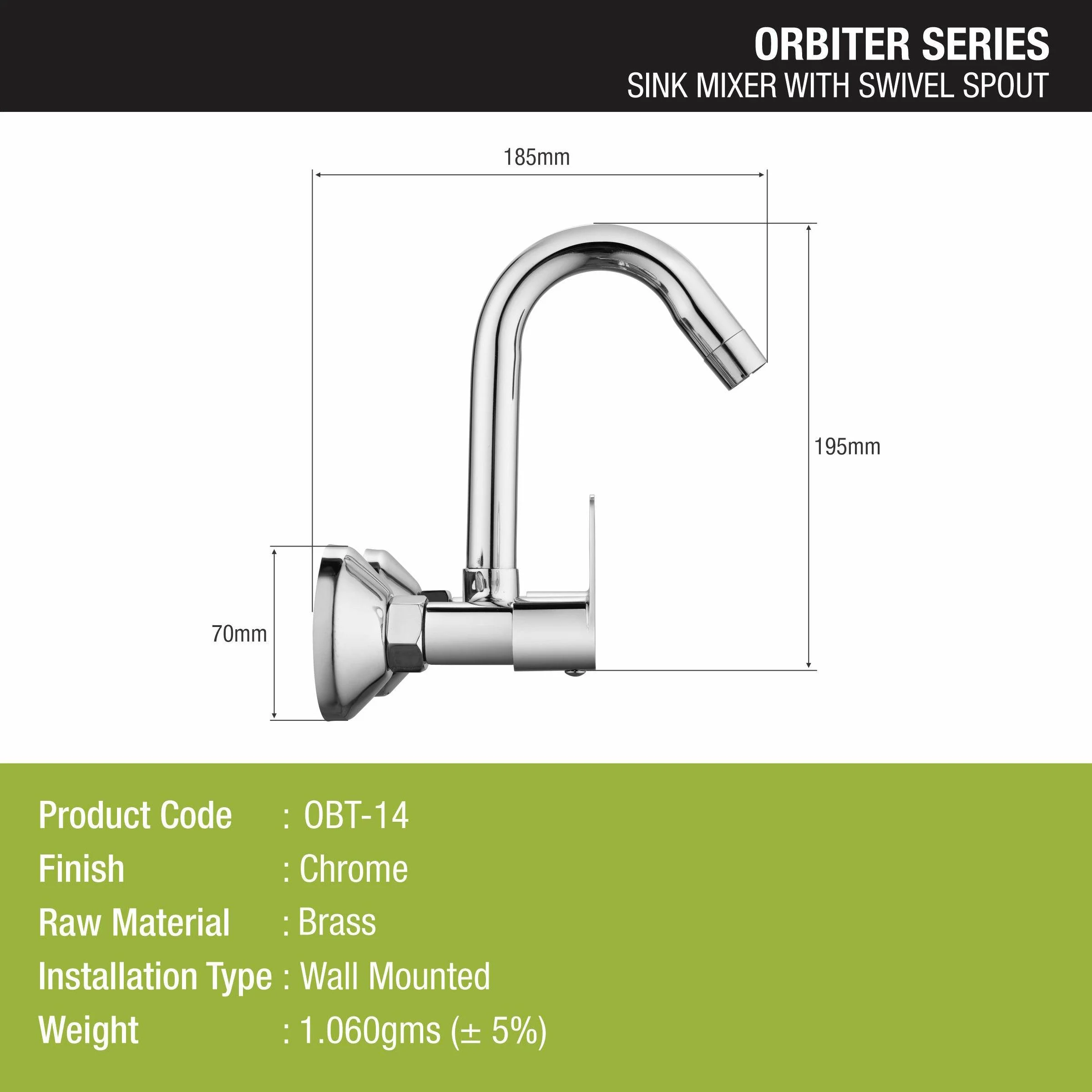 Orbiter Sink Mixer Brass Faucet with Swivel Spout Faucet - LIPKA - Image 2