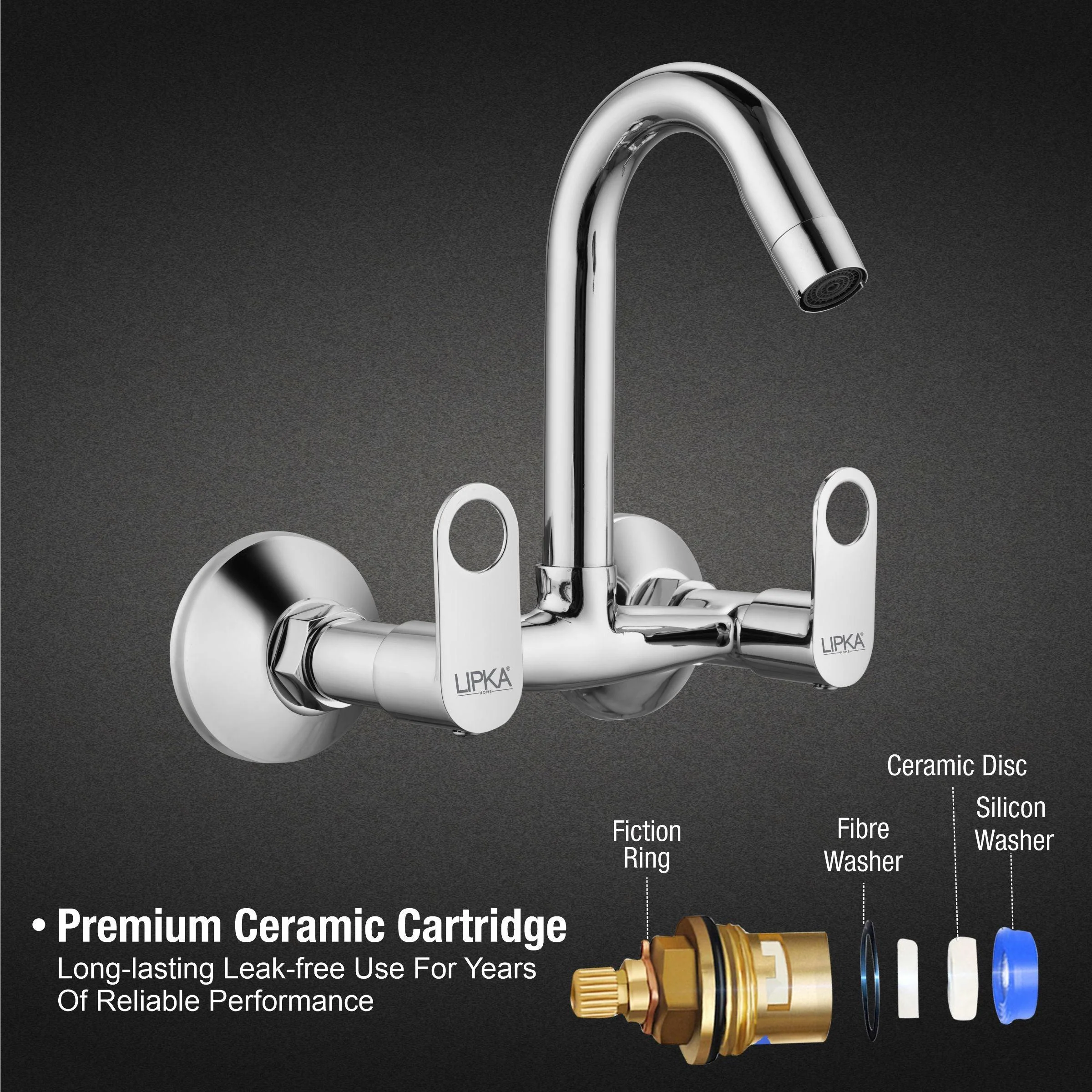 Orbiter Sink Mixer Brass Faucet with Swivel Spout Faucet - LIPKA - Image 3