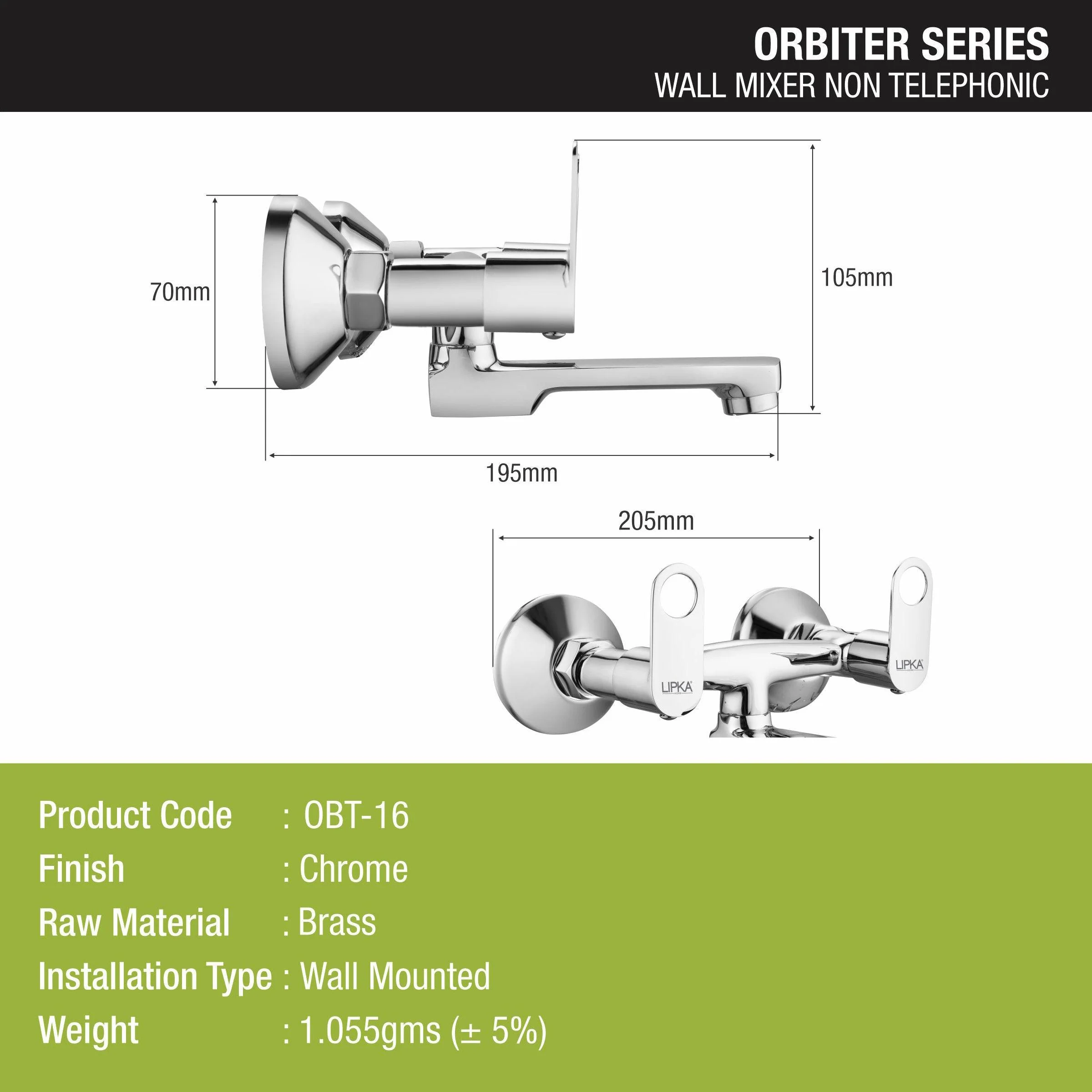 Orbiter  Wall Mixer Brass Faucet - LIPKA - Image 2