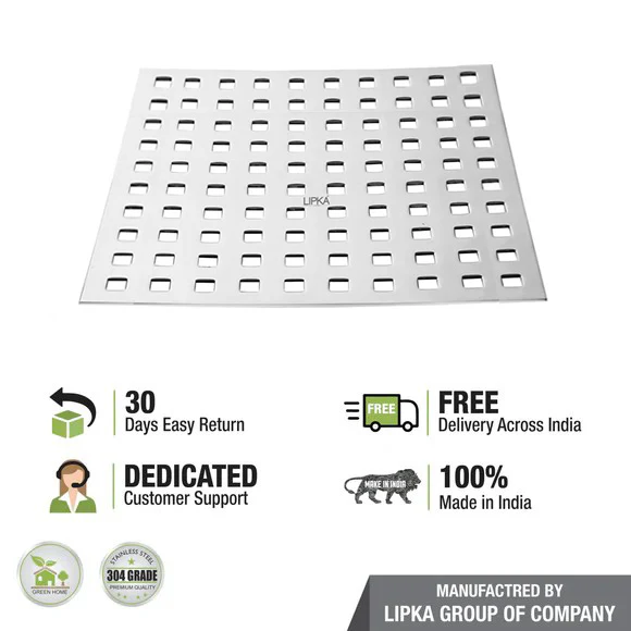 Palo Commercial 304-Grade Floor Drain (10 x 10 Inches) - LIPKA - Image 4