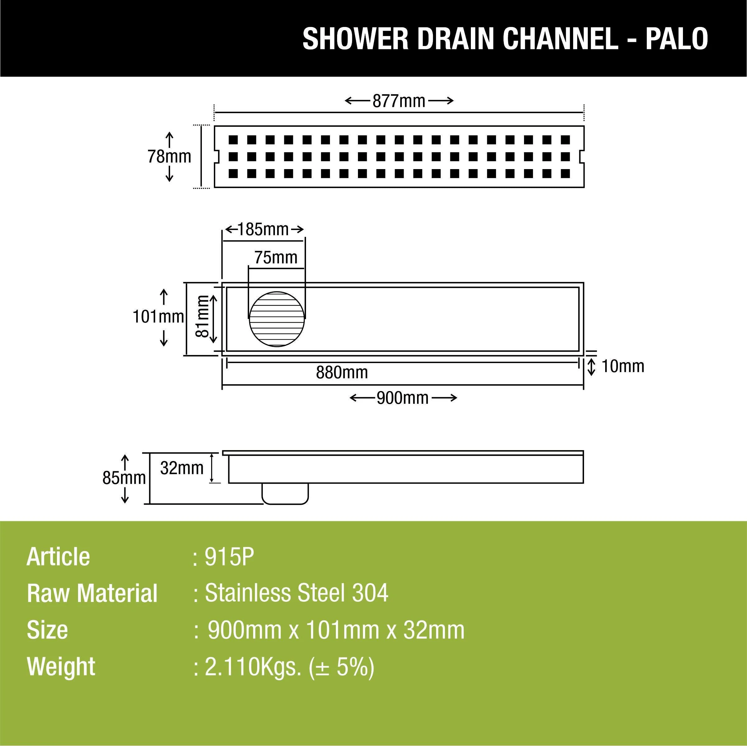Palo Shower Drain Channel (36 x 4 Inches) - LIPKA - Image 3
