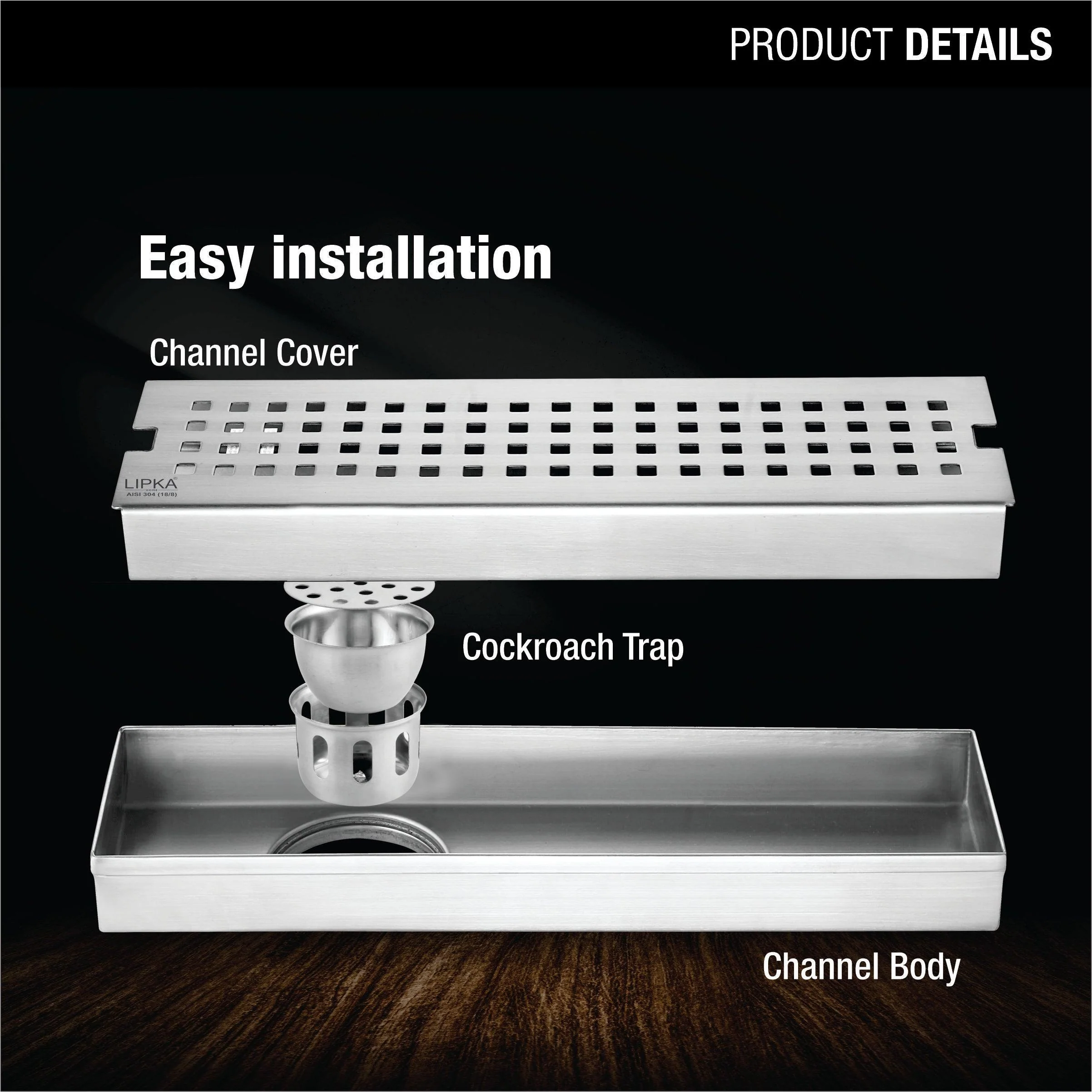 Palo Shower Drain Channel (40 x 3 Inches) - LIPKA - Image 3