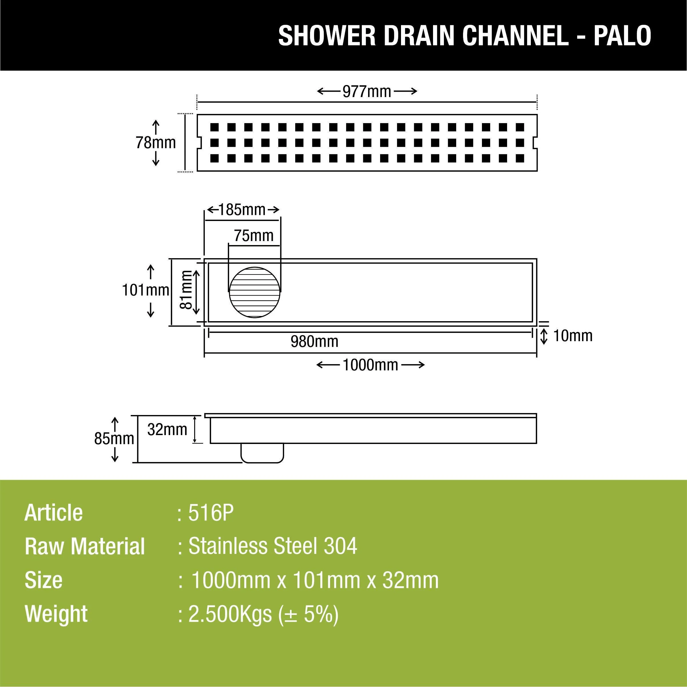 Palo Shower Drain Channel (40 x 4 Inches) - LIPKA - Image 2
