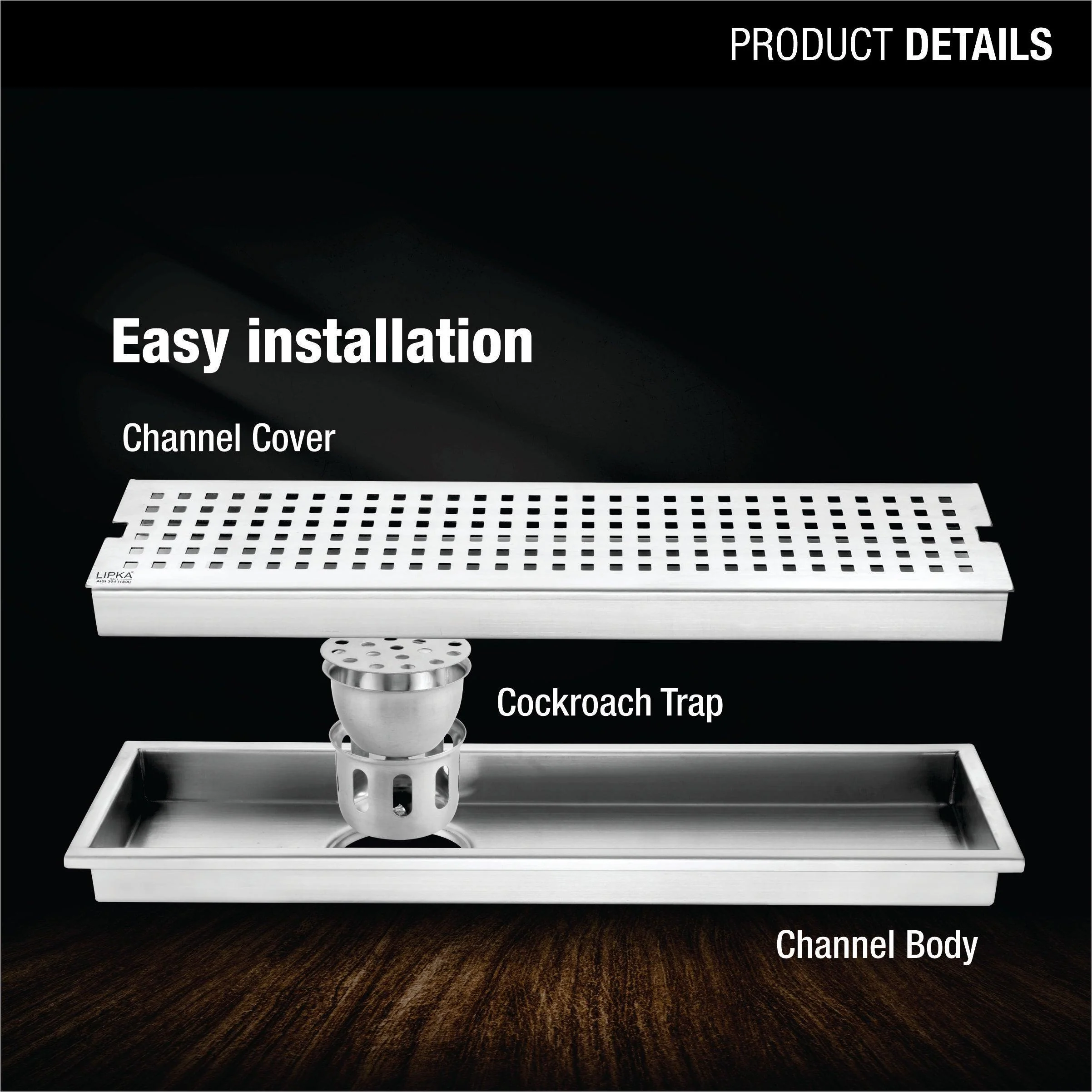 Palo Shower Drain Channel (40 x 4 Inches) - LIPKA - Image 3