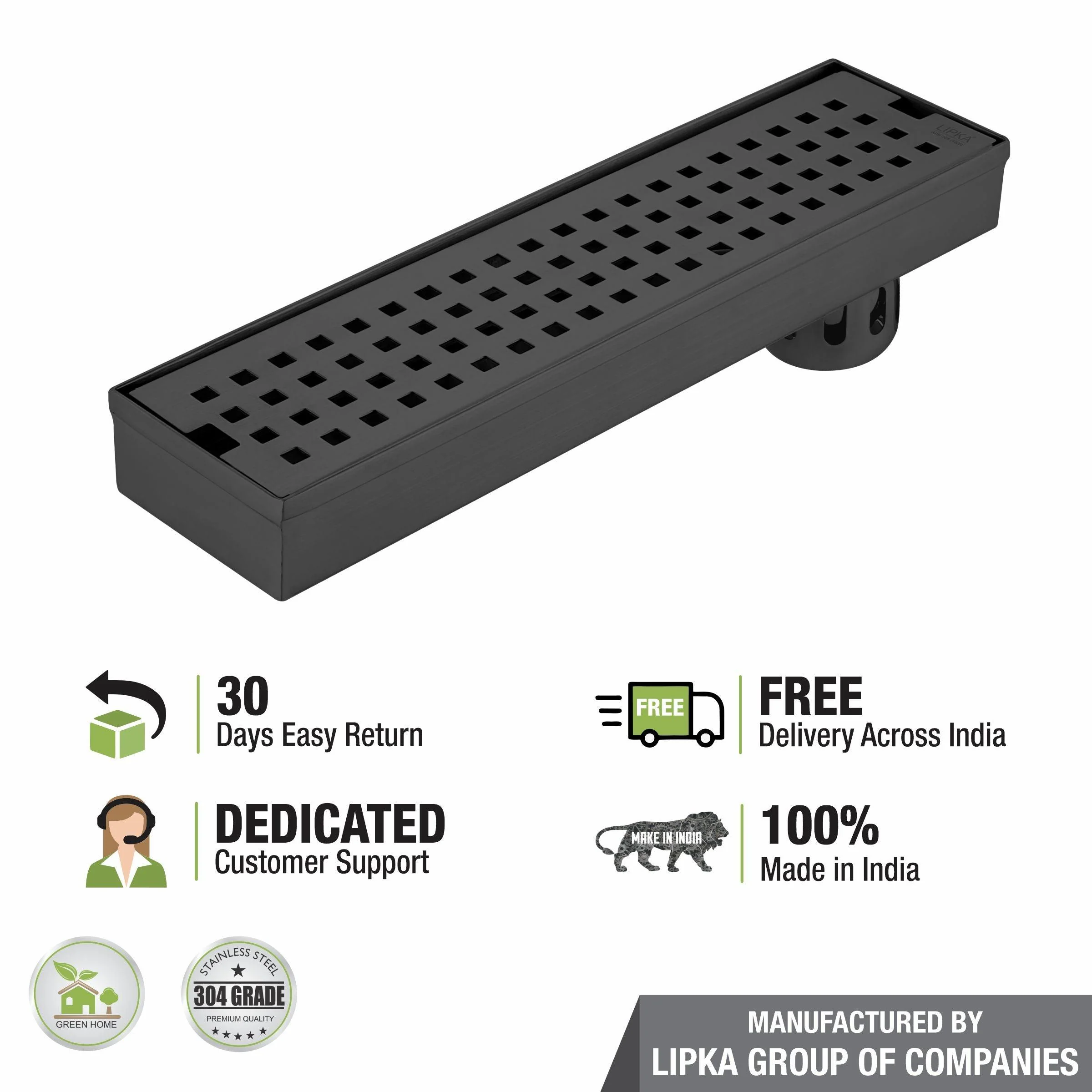 Palo Shower Drain Channel - Black (12 x 3 Inches) - LIPKA - Image 6