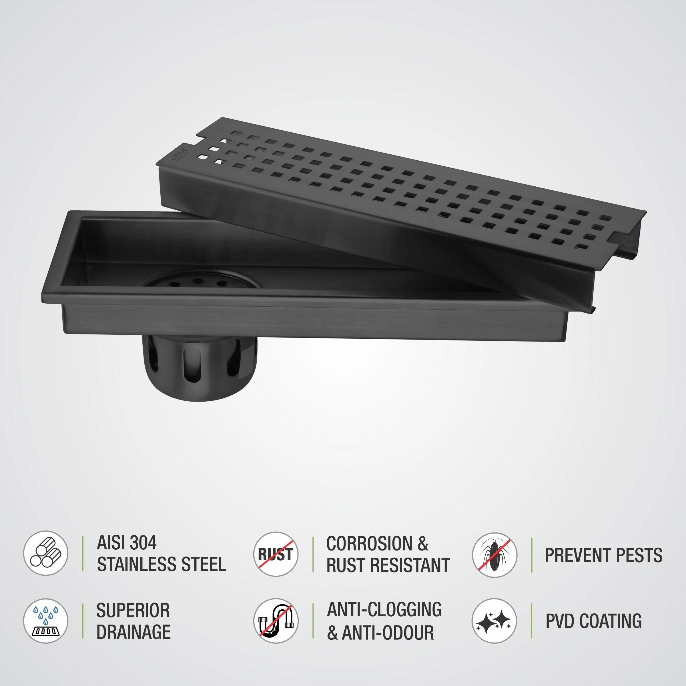 Palo Shower Drain Channel - Black (18 x 4 Inches) - LIPKA - Image 4