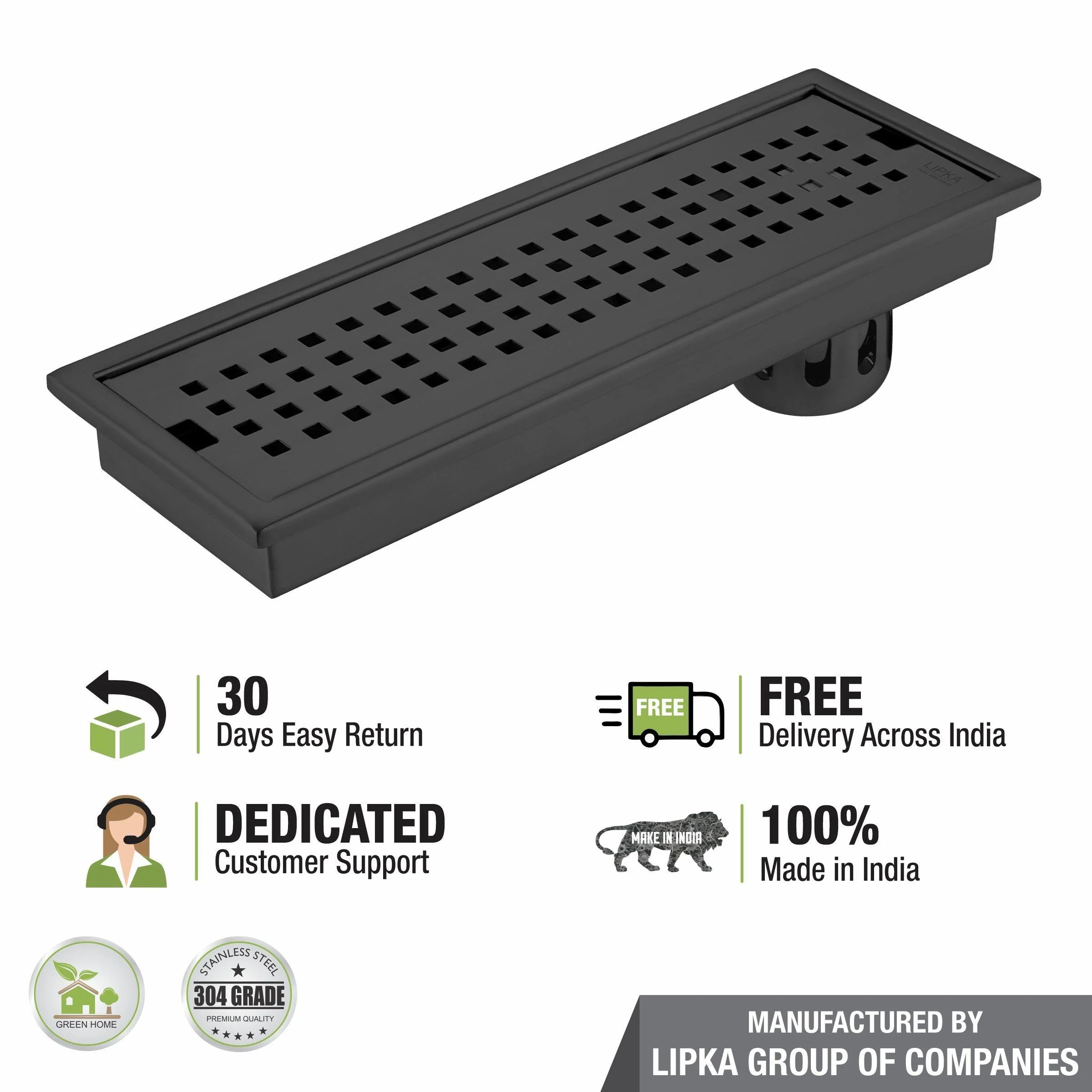 Palo Shower Drain Channel - Black (18 x 5 Inches) - LIPKA - Image 5