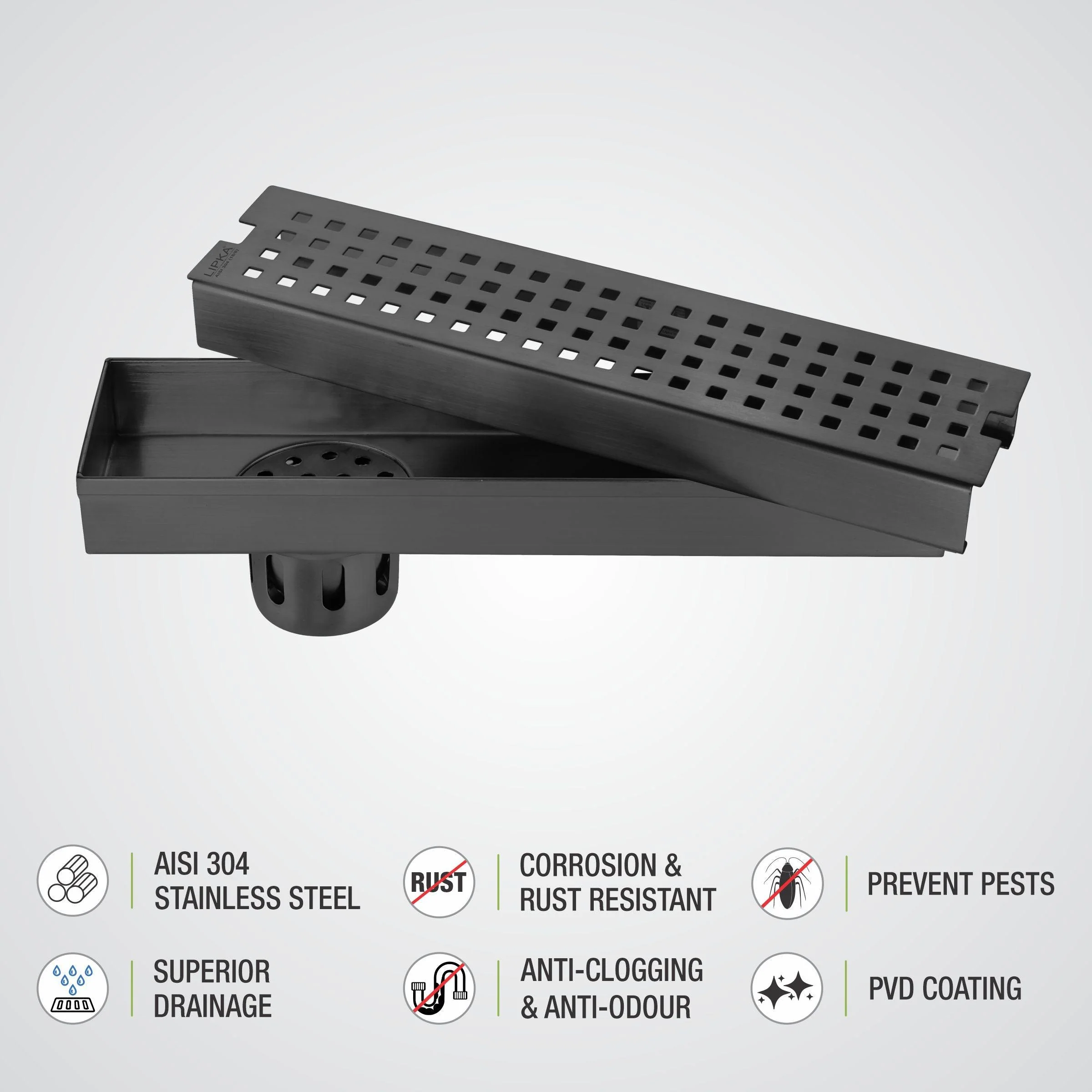 Palo Shower Drain Channel - Black (24 x 3 Inches) - LIPKA - Image 4
