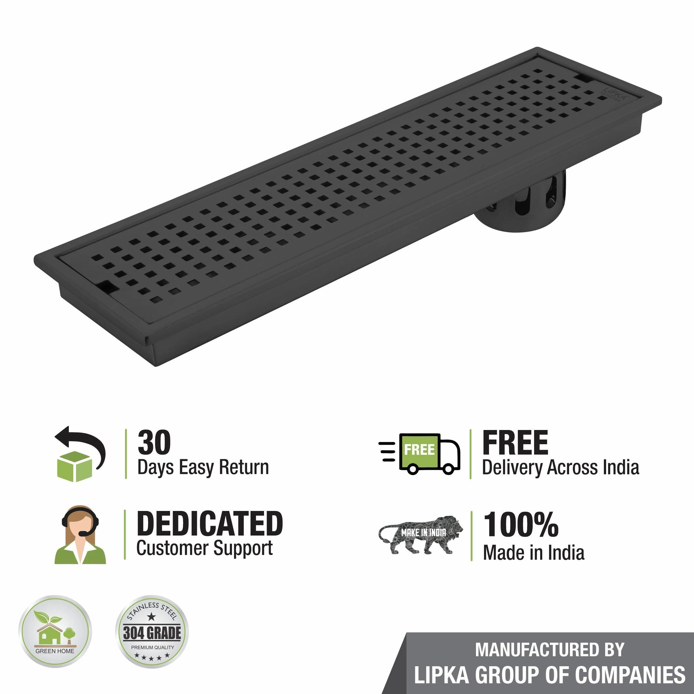 Palo Shower Drain Channel - Black (32 x 5 Inches) - LIPKA - Image 5