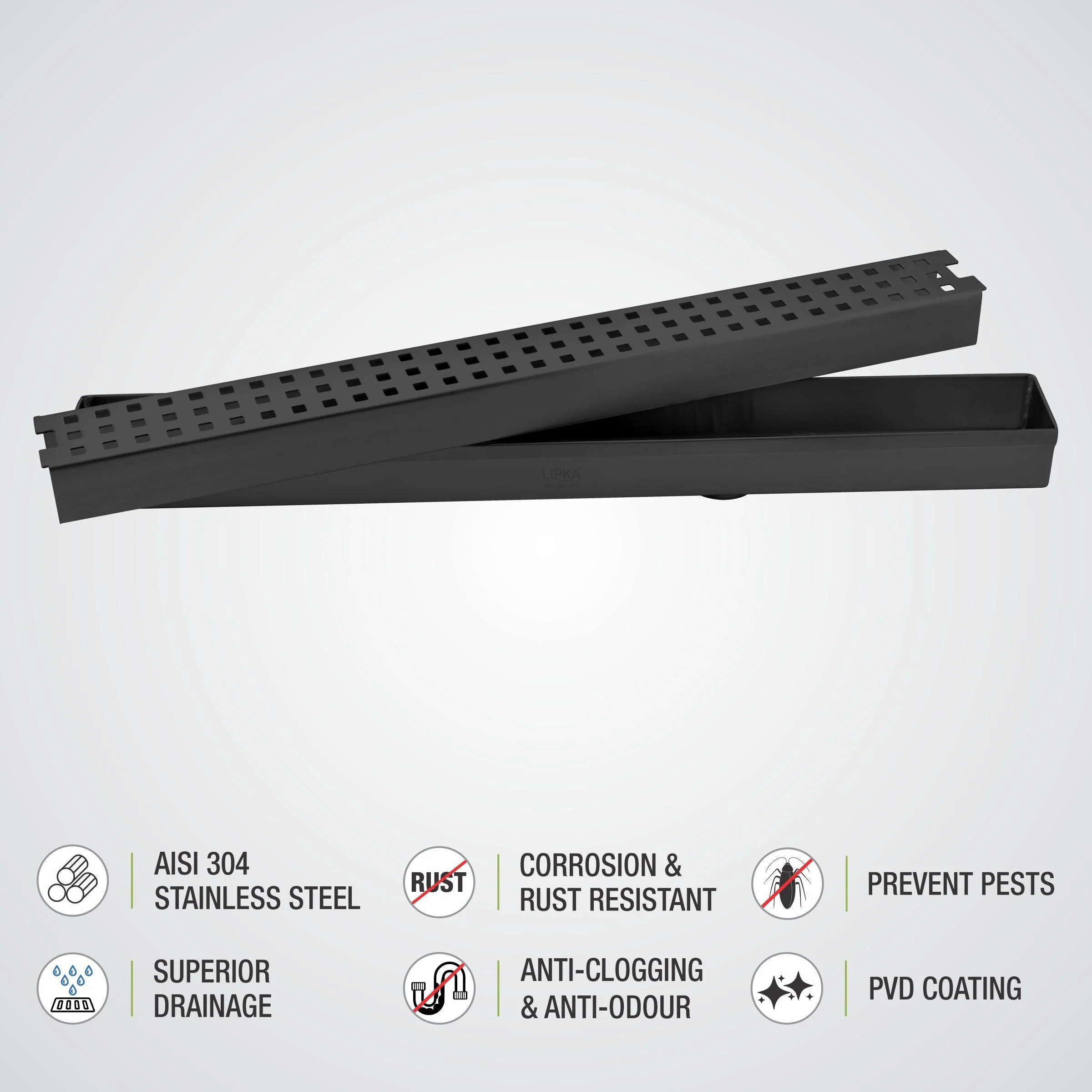 Palo Shower Drain Channel - Black (36 x 2 Inches) - LIPKA - Image 4