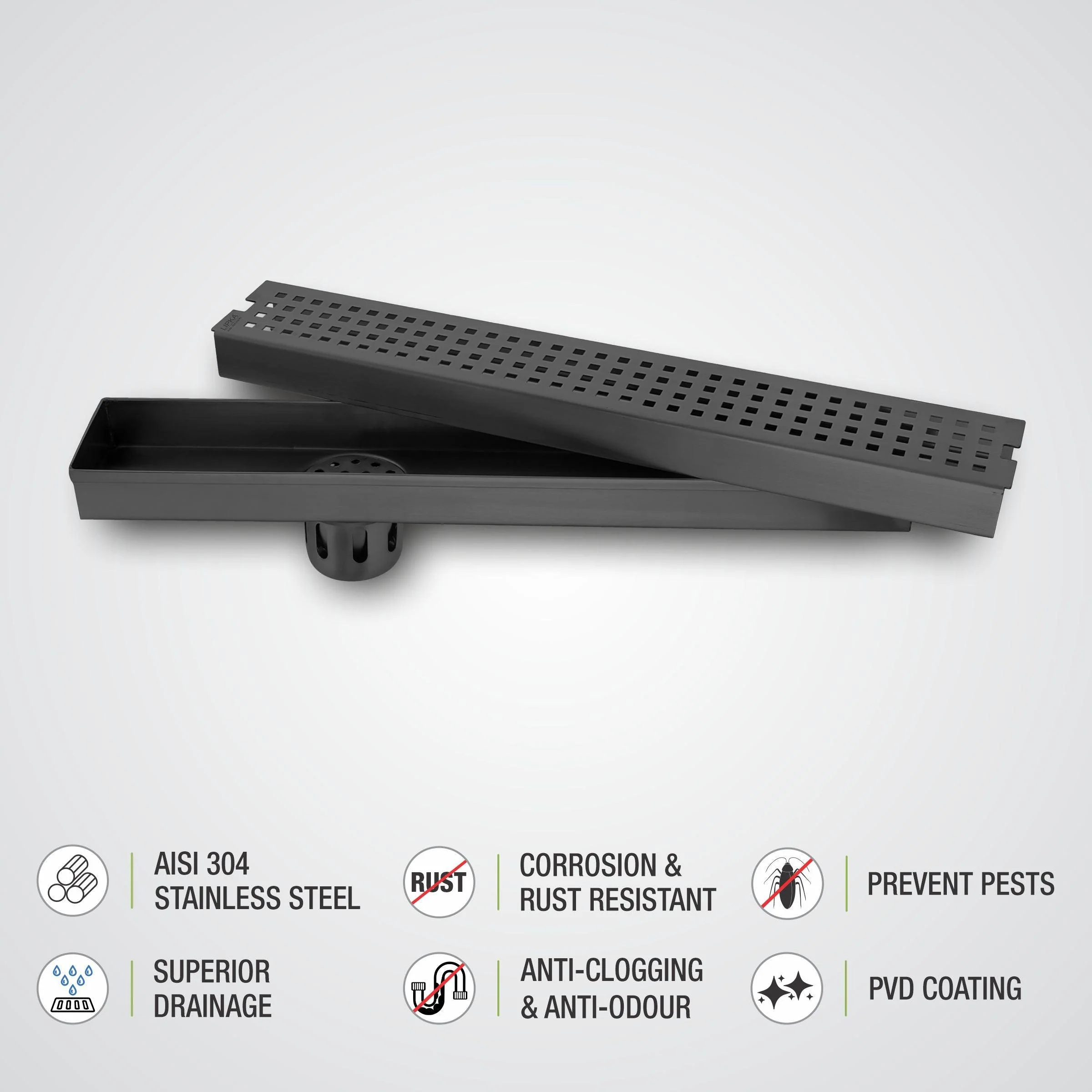 Palo Shower Drain Channel - Black (36 x 3 Inches) - LIPKA - Image 4
