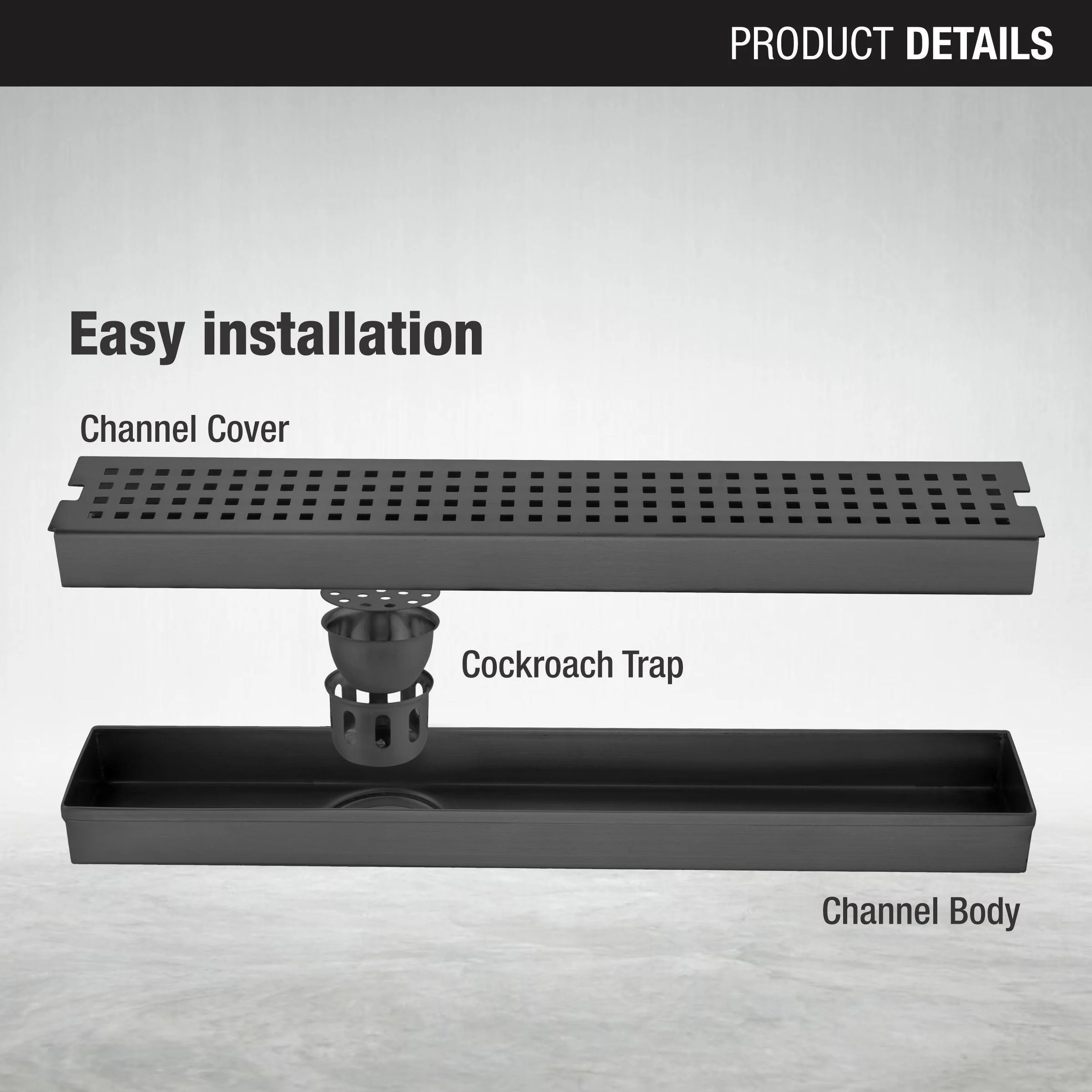 Palo Shower Drain Channel - Black (40 x 3 Inches) - LIPKA - Image 3