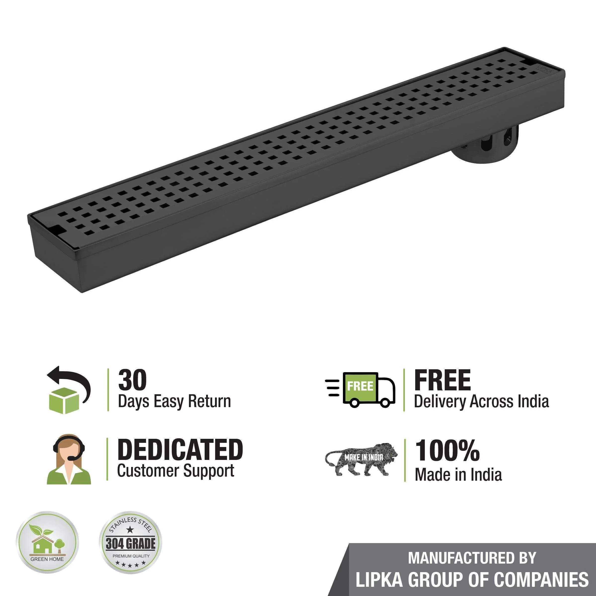 Palo Shower Drain Channel - Black (48 x 3 Inches) - LIPKA - Image 5