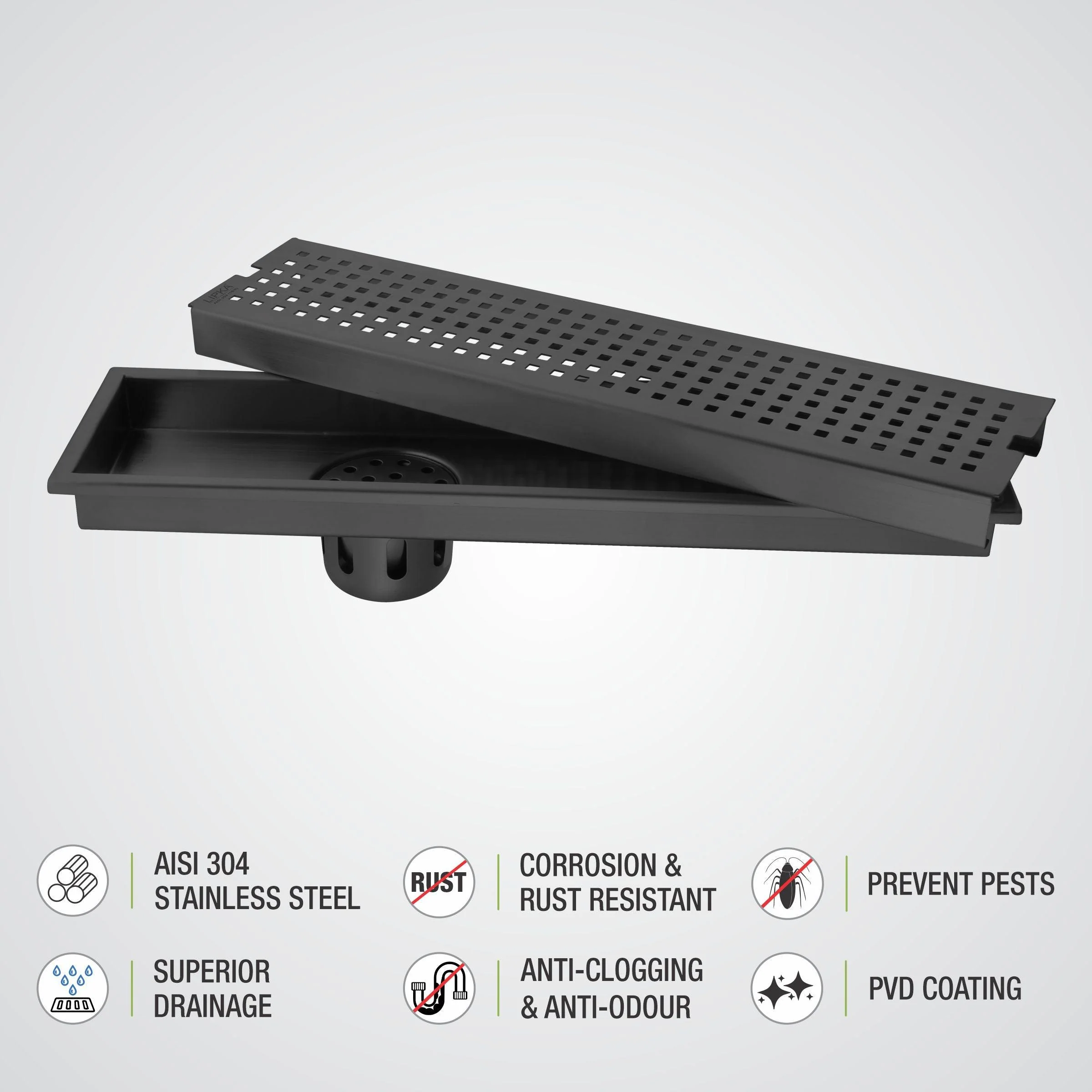 Palo Shower Drain Channel - Black (48 x 5 Inches) - LIPKA - Image 4