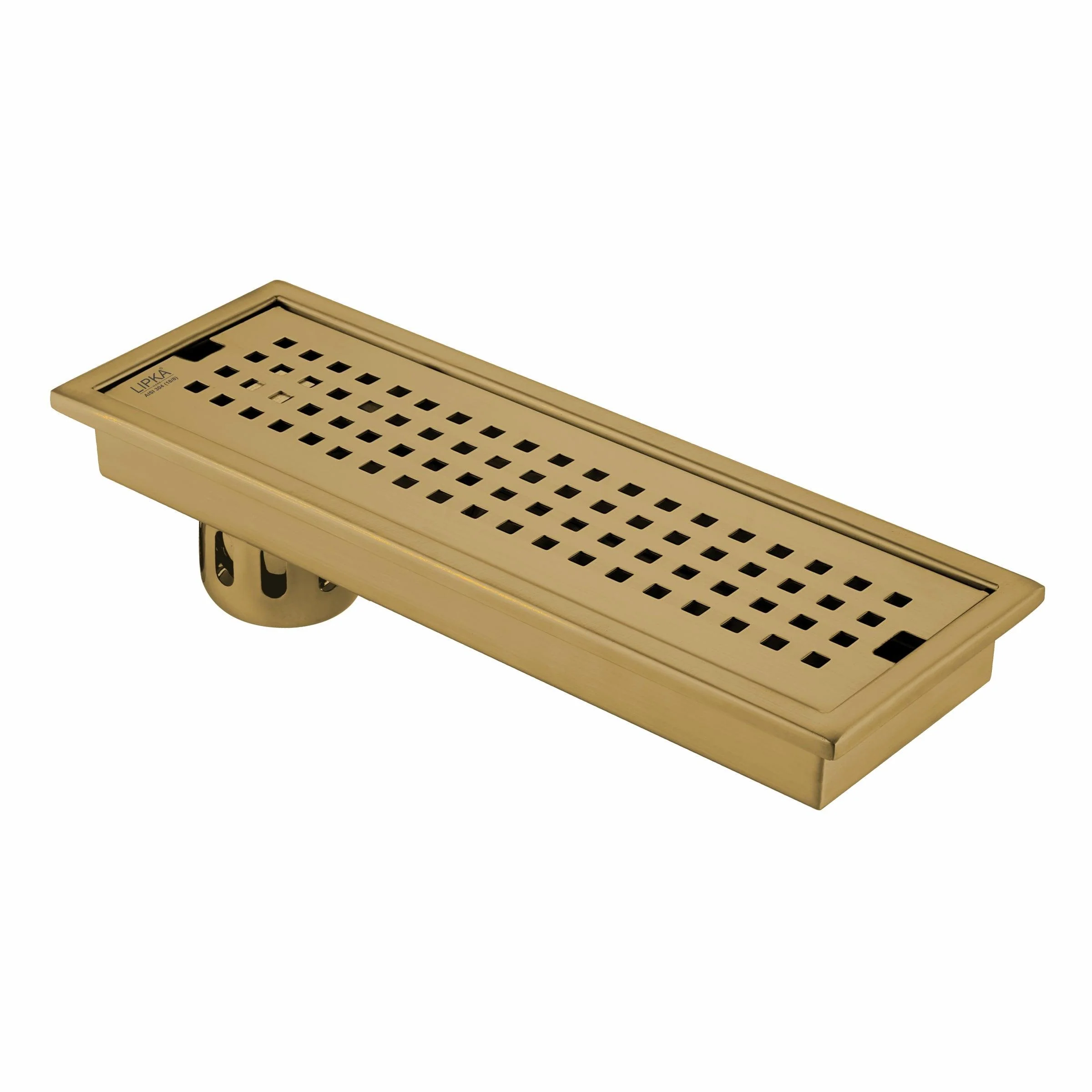 Palo Shower Drain Channel - Yellow Gold (12 x 4 Inches) - LIPKA