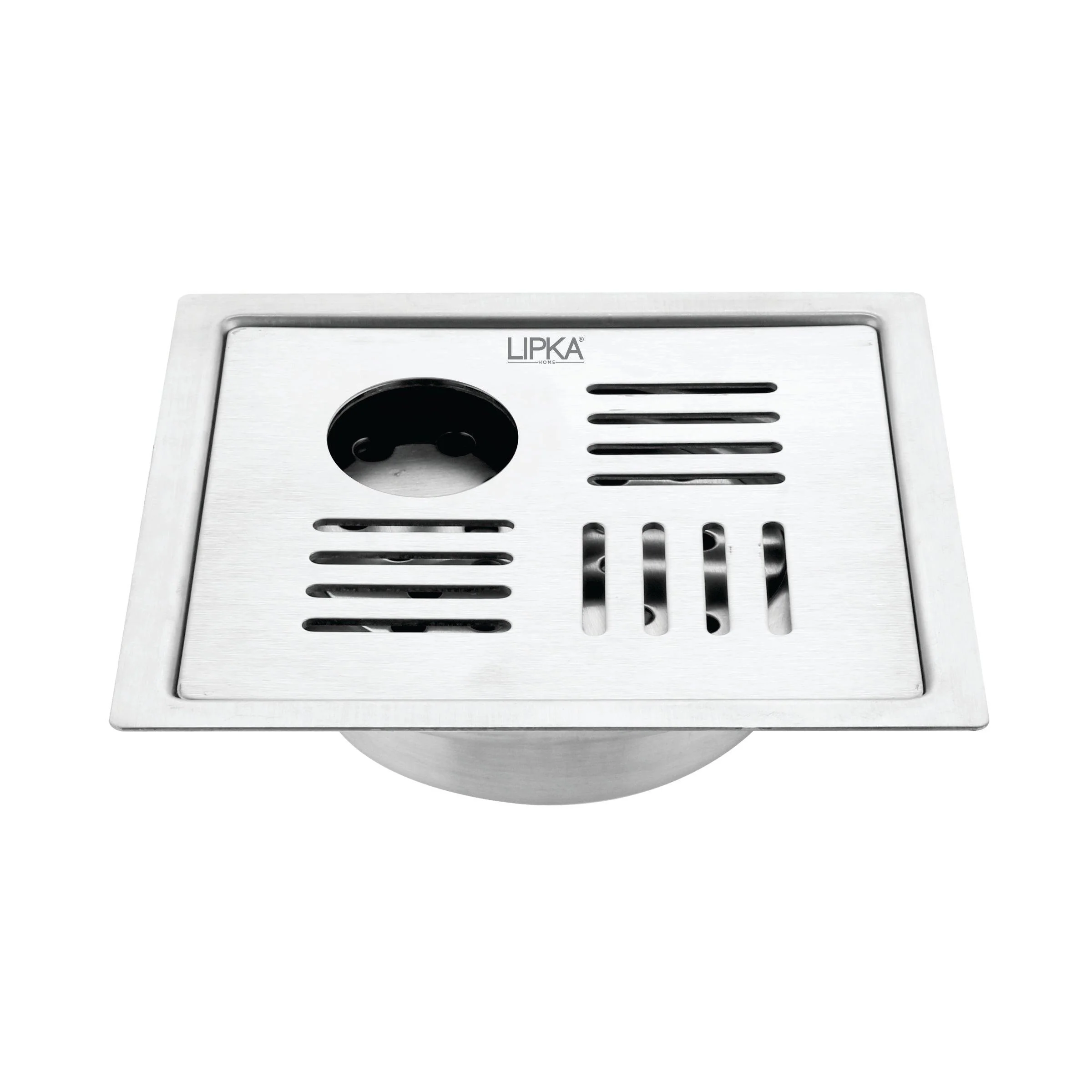 Pink Exclusive Square Flat Cut Floor Drain (5 x 5 Inches) with Hole and Cockroach Trap - LIPKA