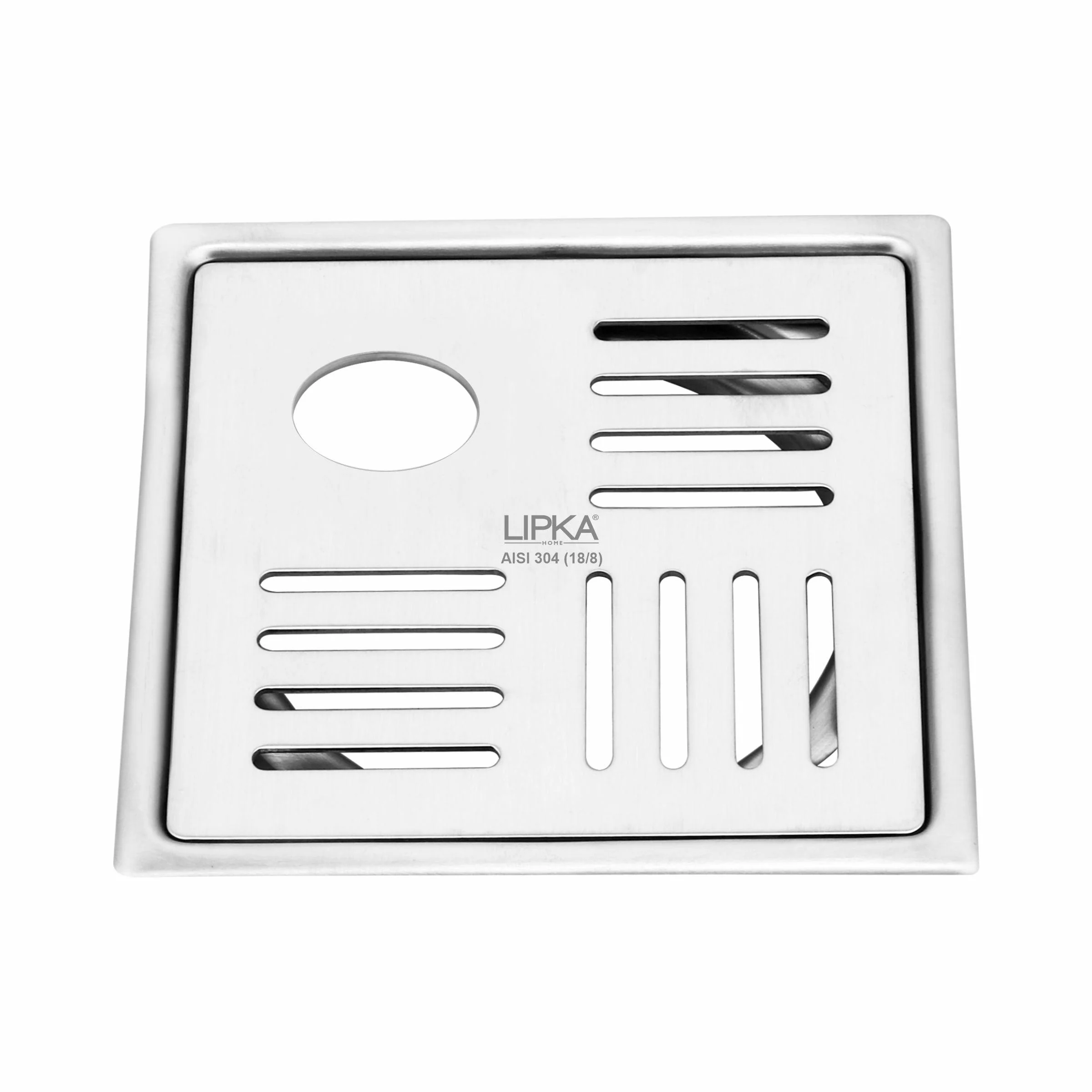 Pink Exclusive Square Flat Cut Floor Drain (5 x 5 Inches) with Hole - LIPKA