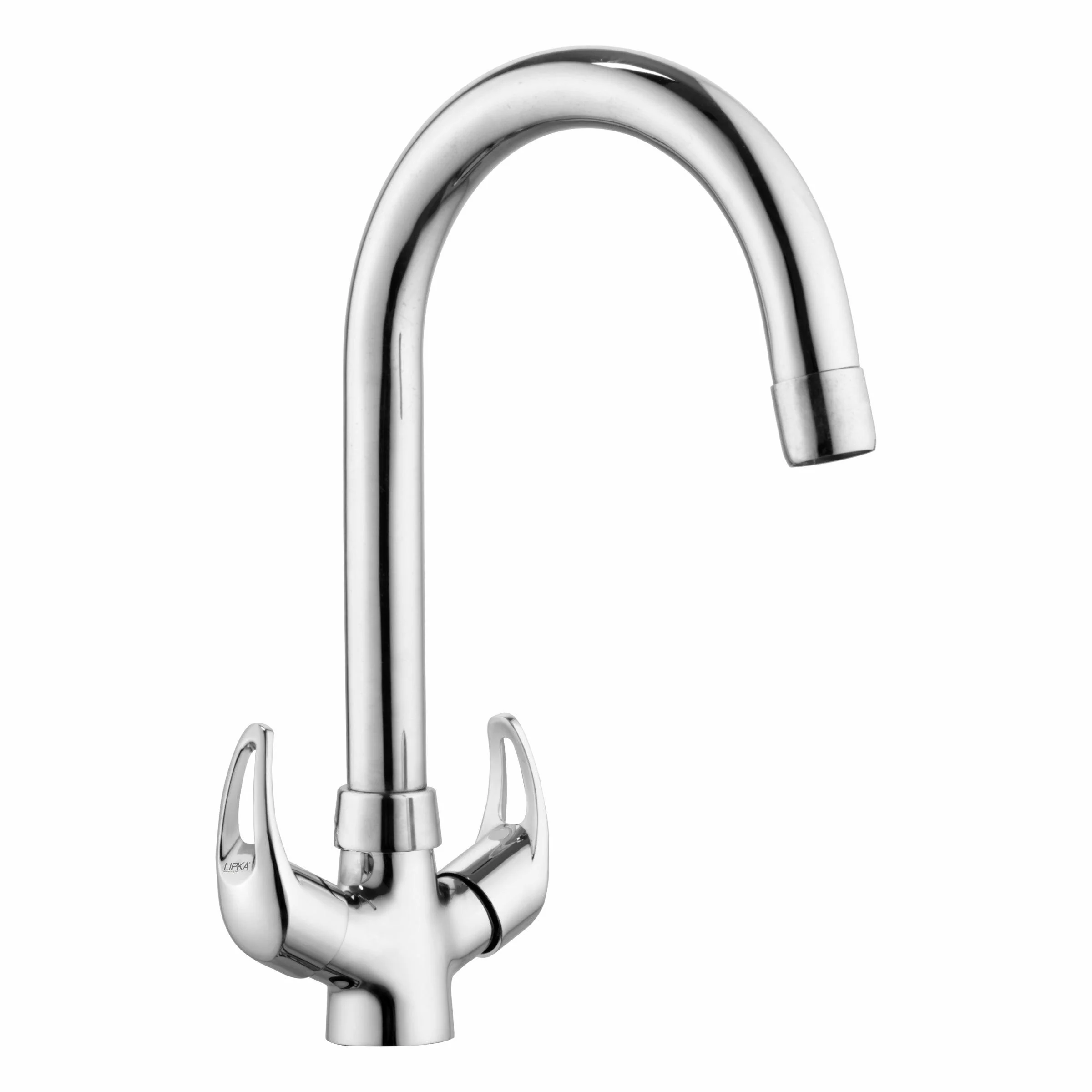 Pixel Centre Hole Basin Mixer Brass Faucet with Round Swivel Spout (15 Inches) - LIPKA