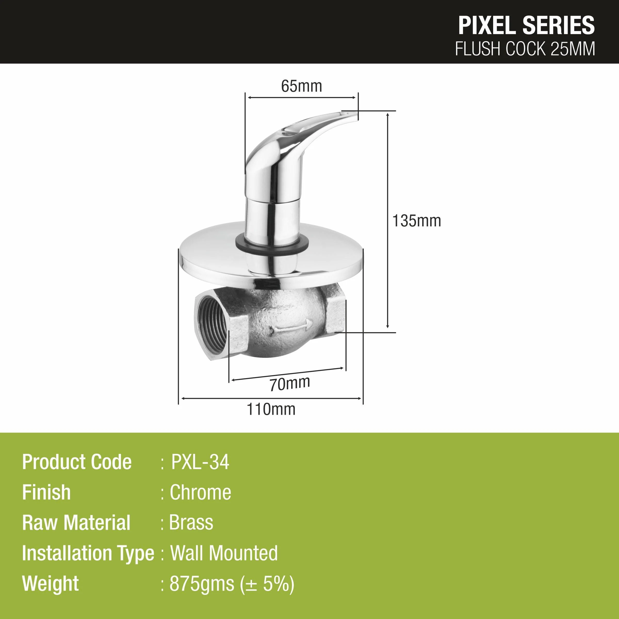 Pixel Flush Cock 25mm Brass Faucet - LIPKA - Image 2