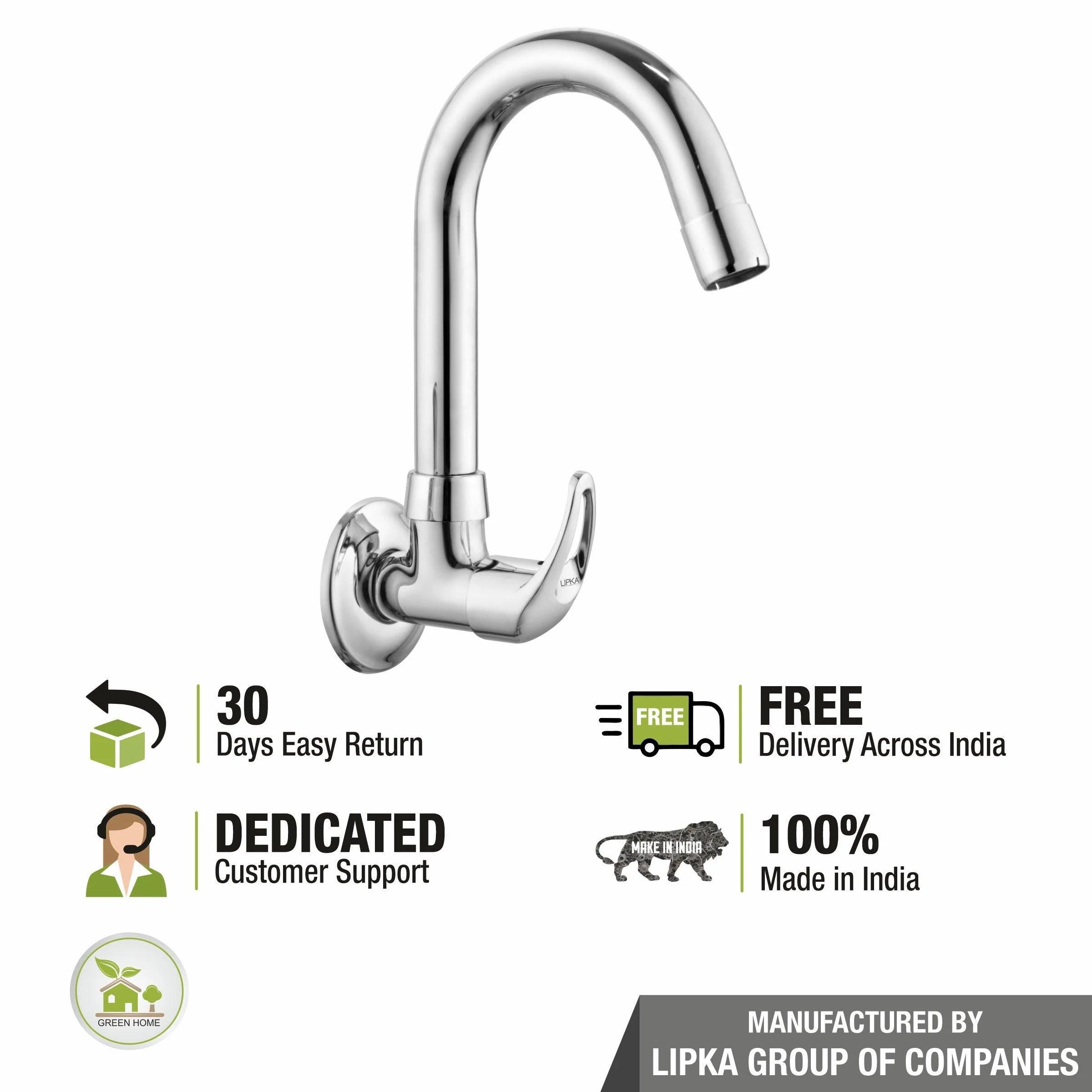 Pixel Sink Tap Brass Faucet with Round Swivel Spout (12 Inches) - LIPKA - Image 6