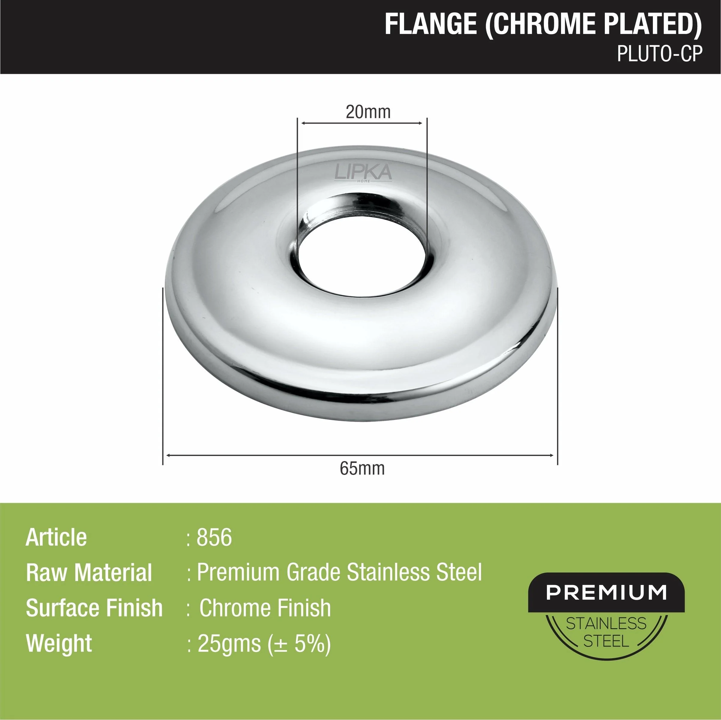 Pluto Flange (Chrome Plated) Pack of 10 - LIPKA - Image 2