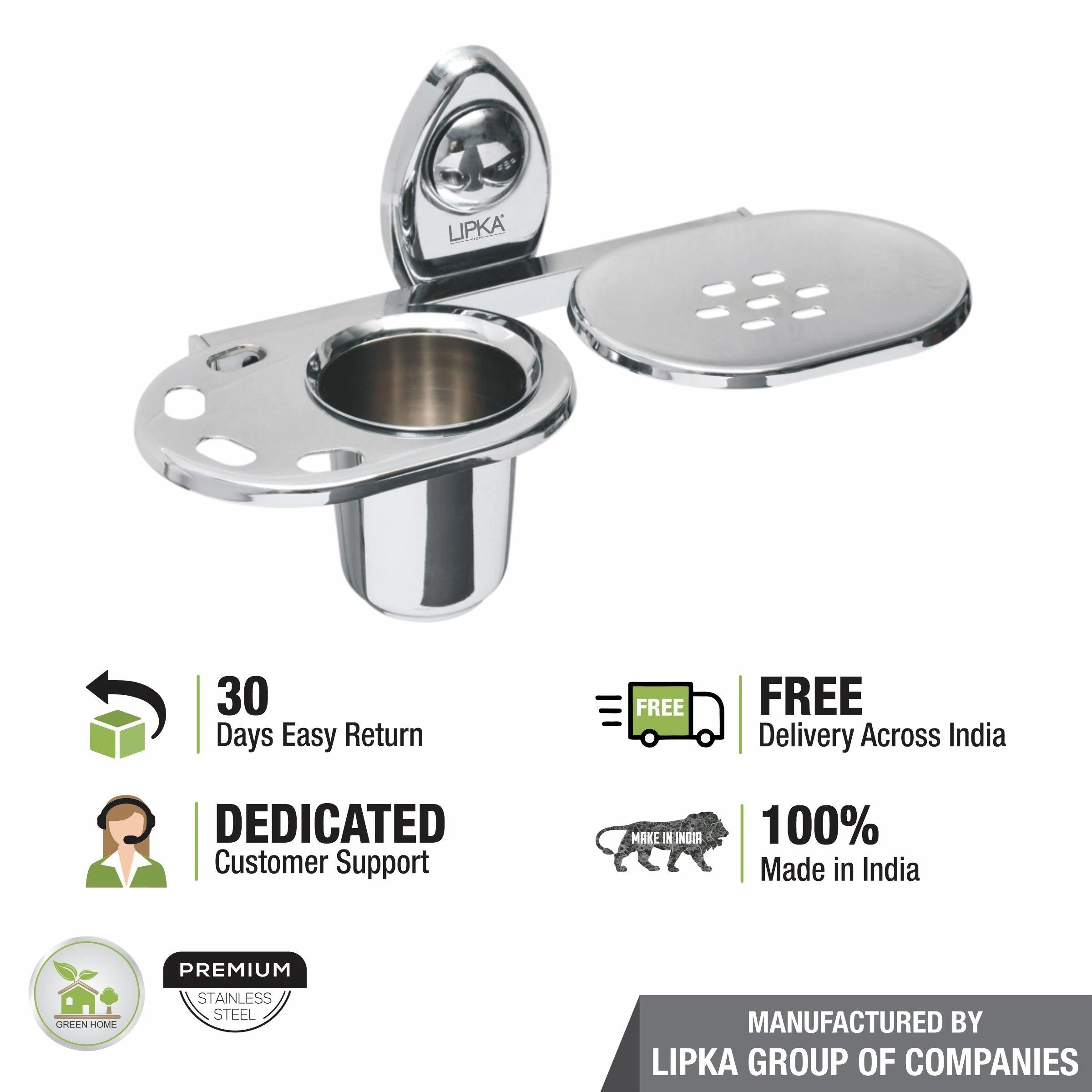 Point Soap Dish with Tumbler Holder - LIPKA - Image 4