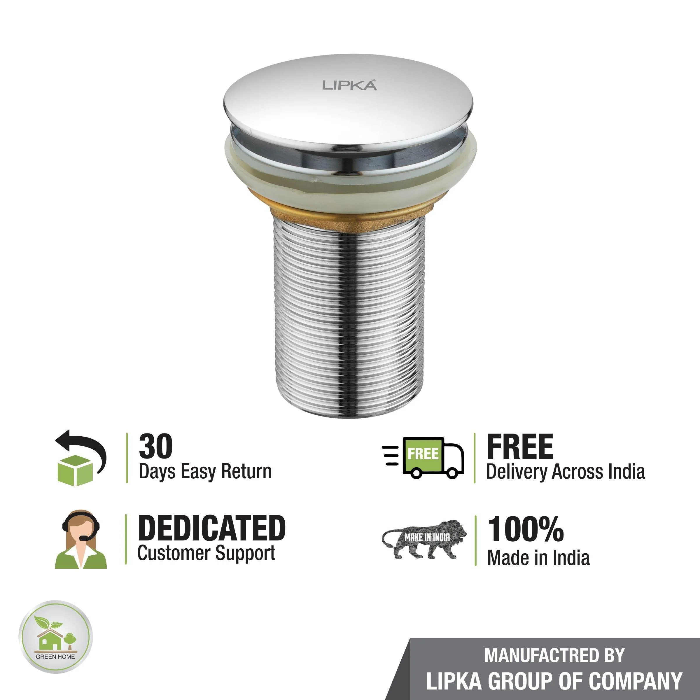 Pop-Up Brass Waste Coupling (3 Inches) - LIPKA - Image 4