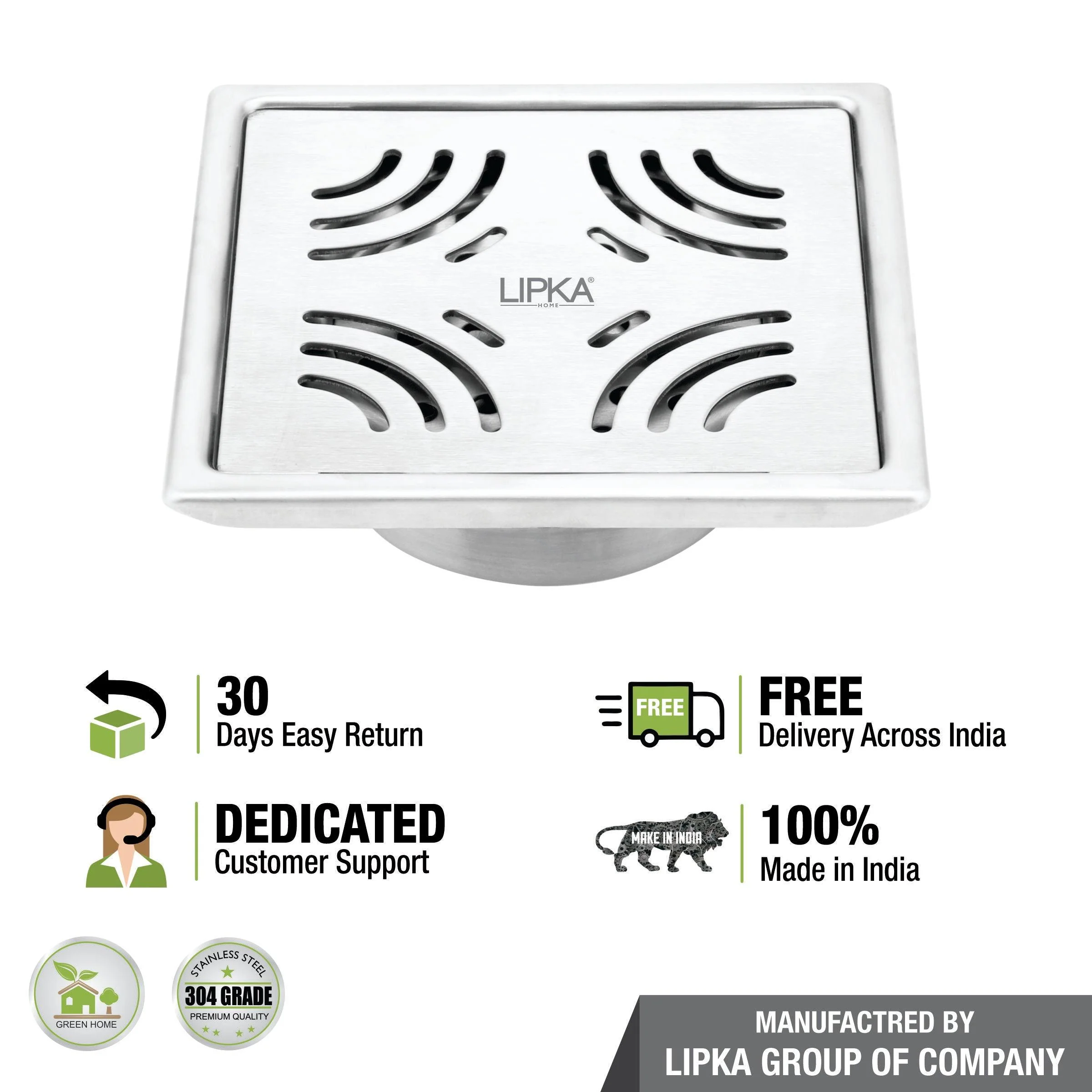 Purple Exclusive Square Floor Drain (5 x 5 Inches) with Cockroach Trap - LIPKA - Image 5