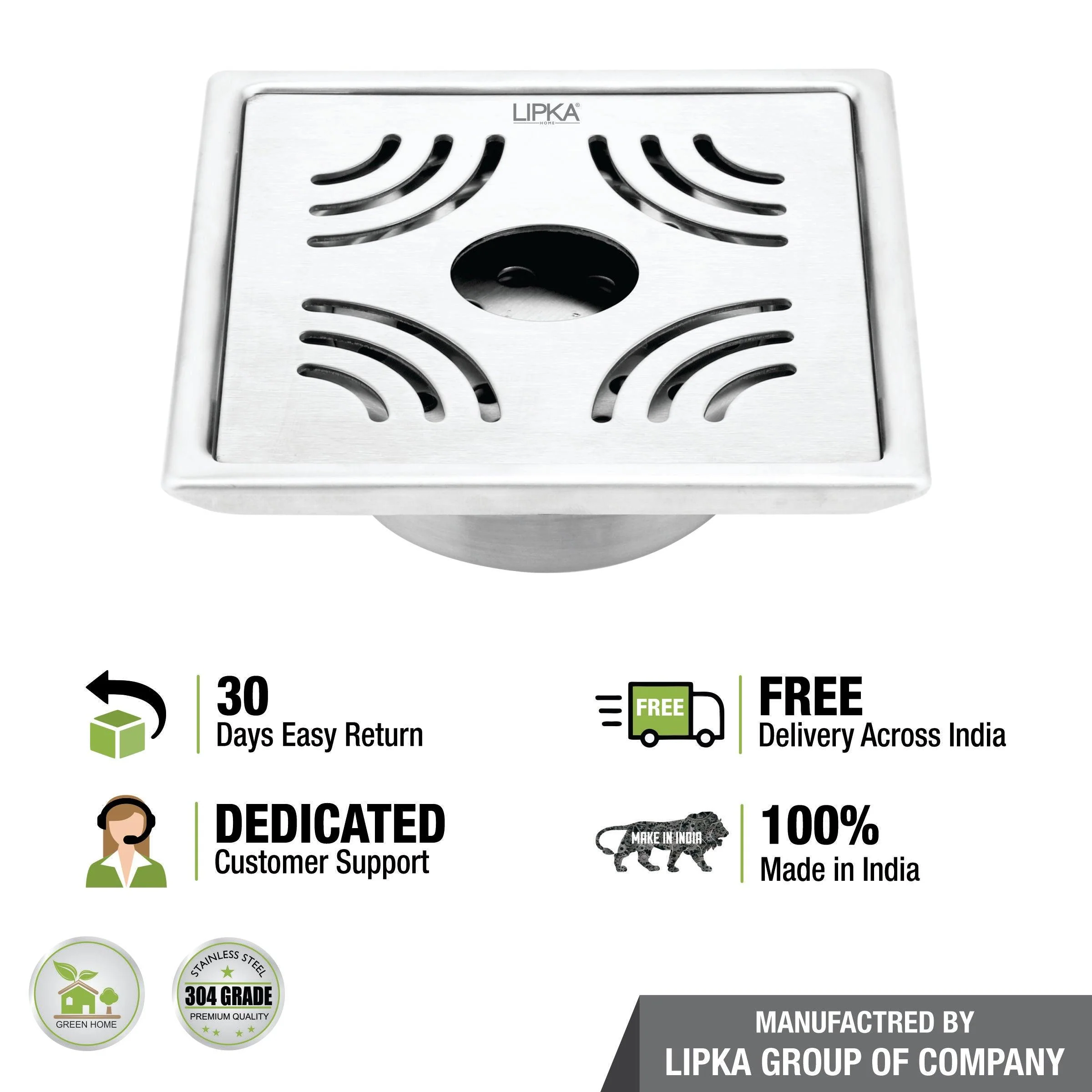 Purple Exclusive Square Floor Drain (6 x 6 Inches) with Hole & Cockroach Trap - LIPKA - Image 5