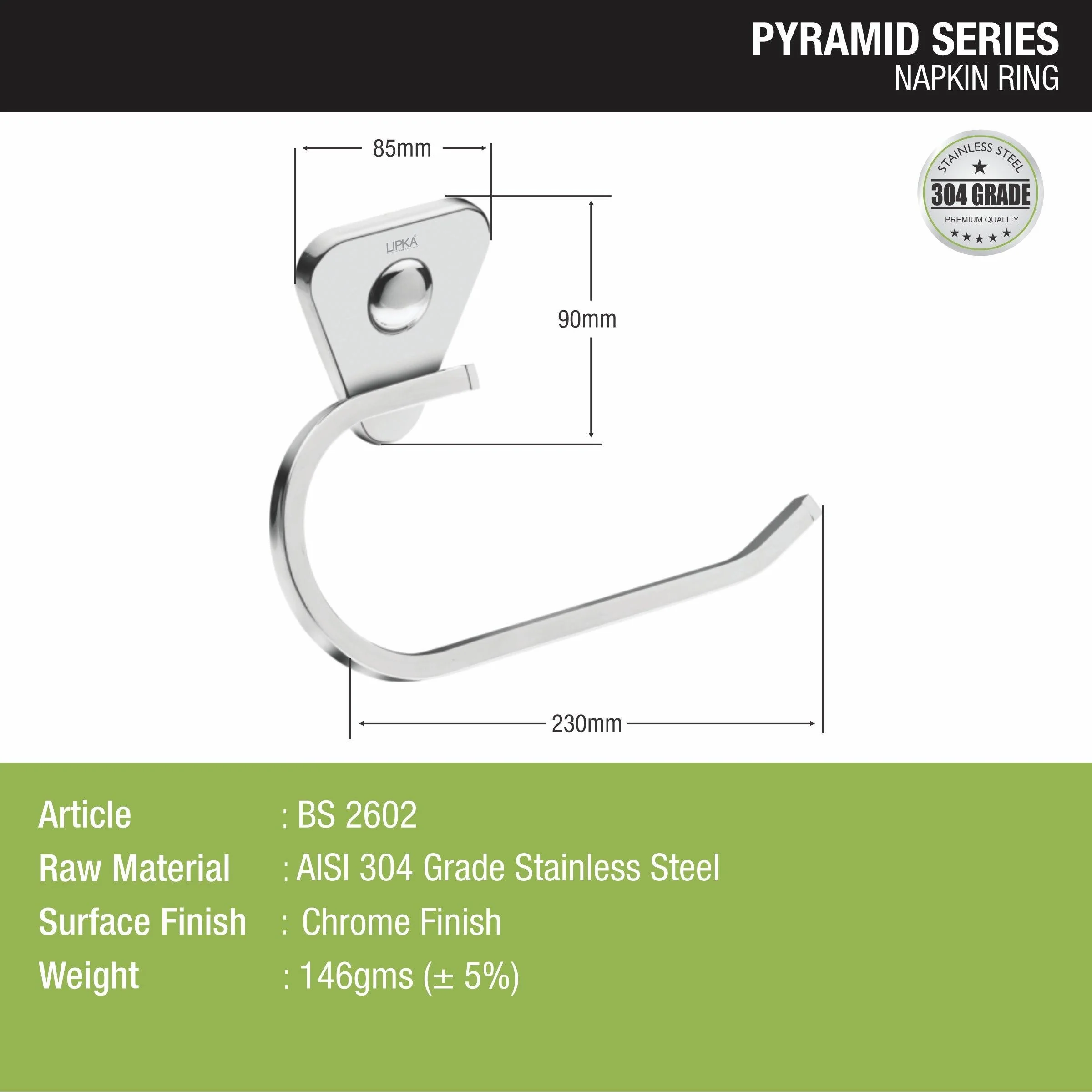 Pyramid 304-Grade Napkin Ring - LIPKA - Image 2