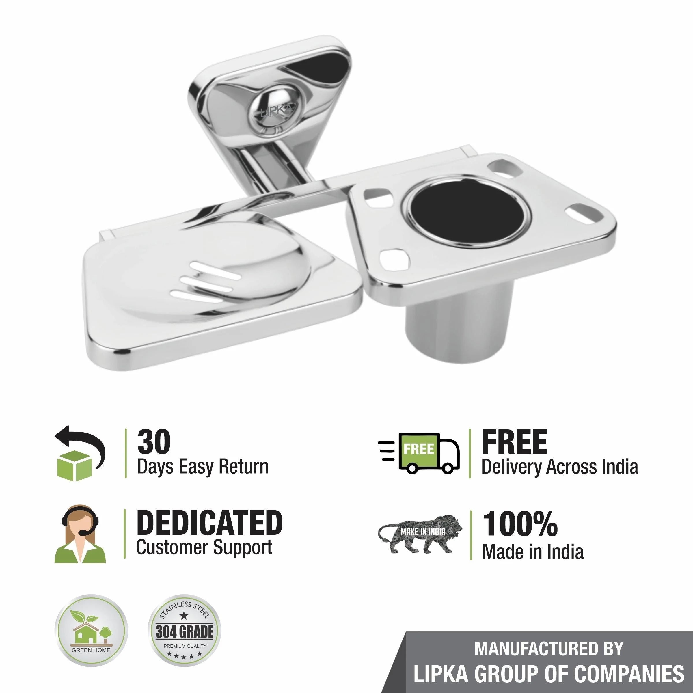 Pyramid 304-Grade Soap Dish with Tumbler Holder - LIPKA - Image 3