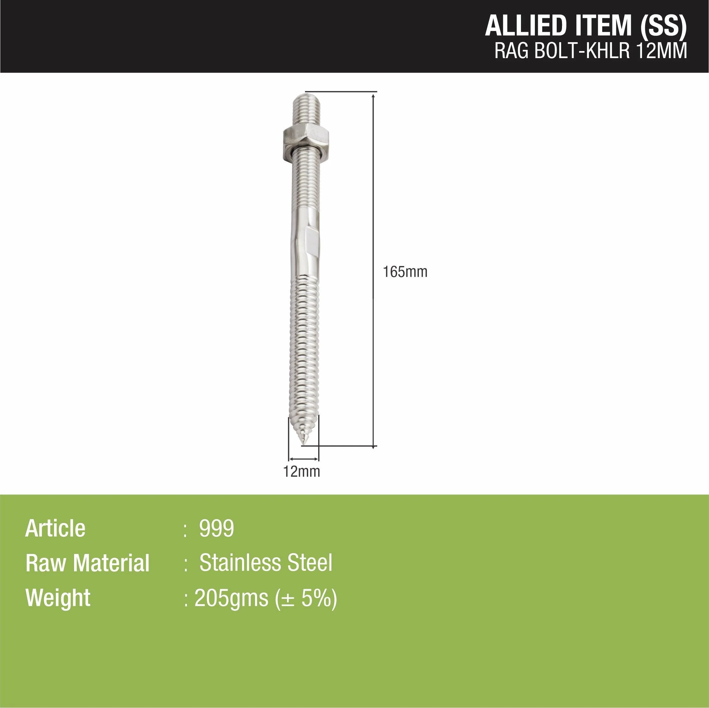 Rag Bolt (12mm) KHLR - LIPKA - Image 2