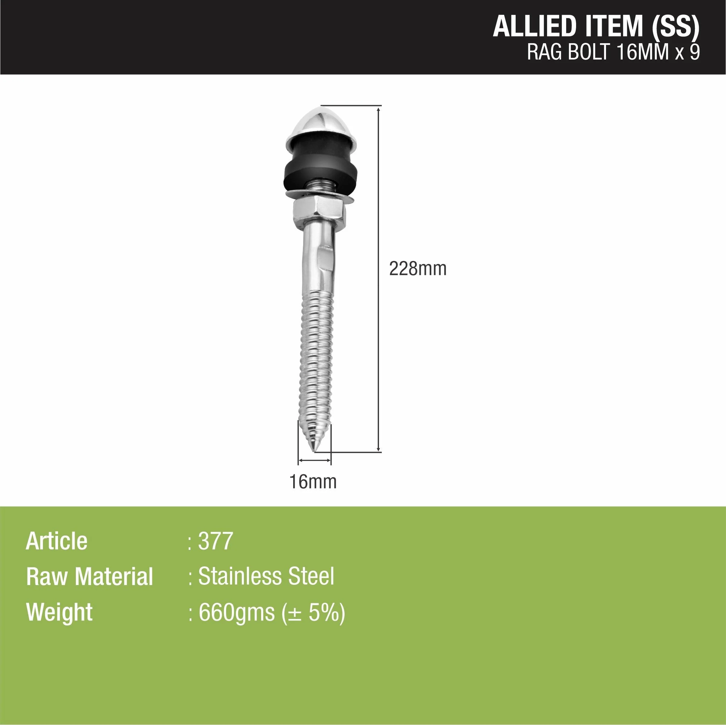 Rag Bolt (16mm x 9 inches) - LIPKA - Image 2
