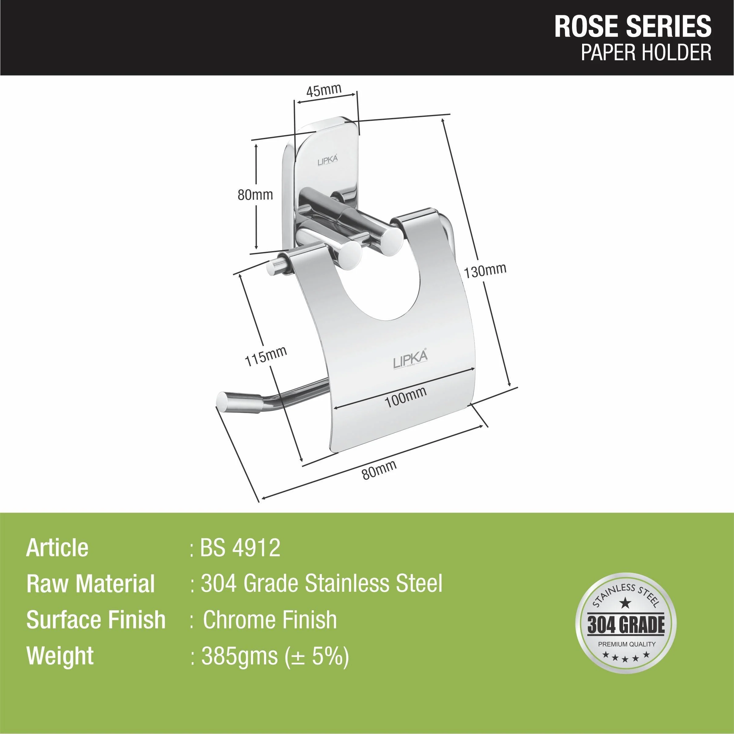 Rose Paper Holder (304-SS) - LIPKA - Image 2
