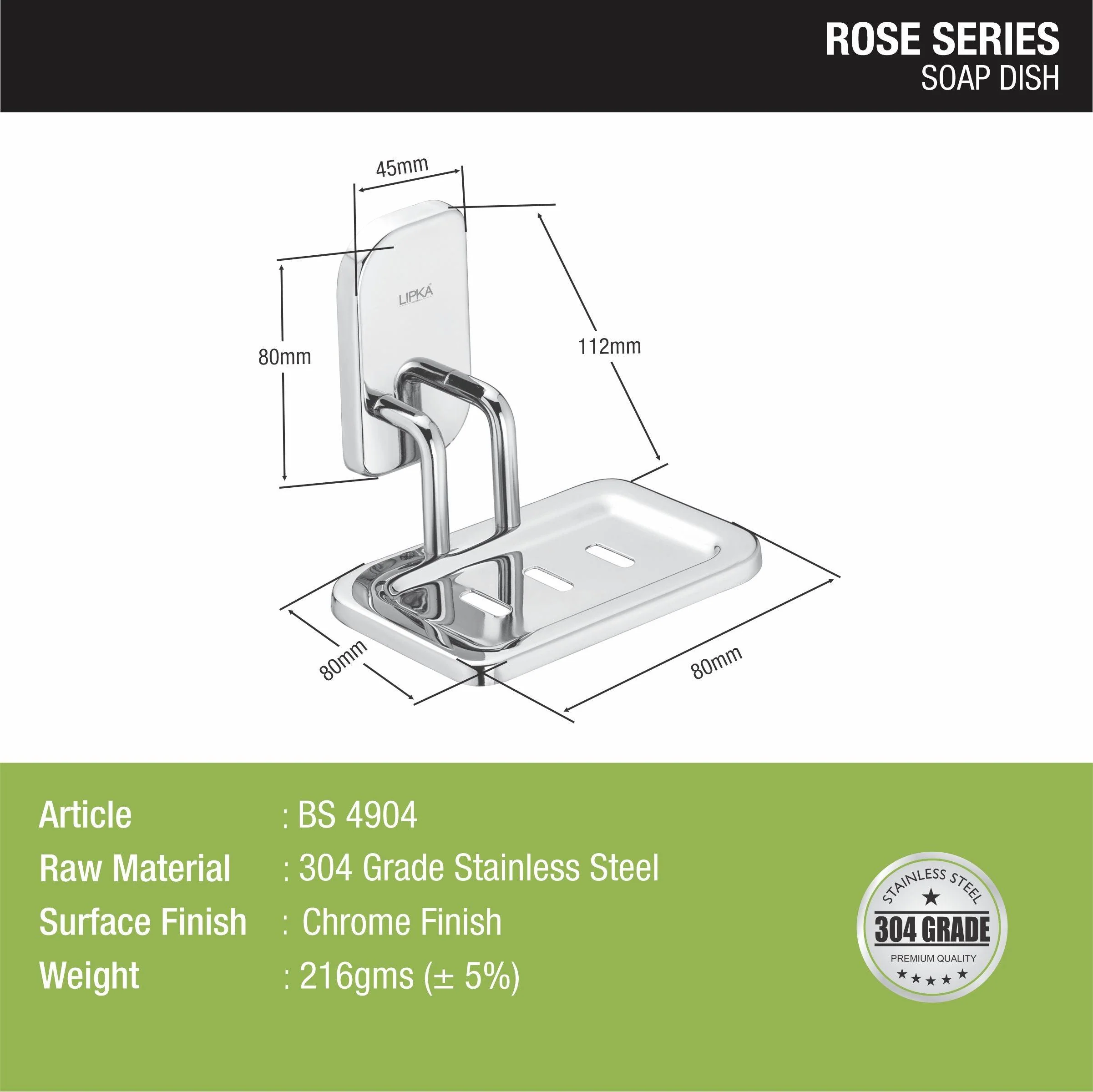 Rose Soap Dish (304-SS) - LIPKA - Image 2