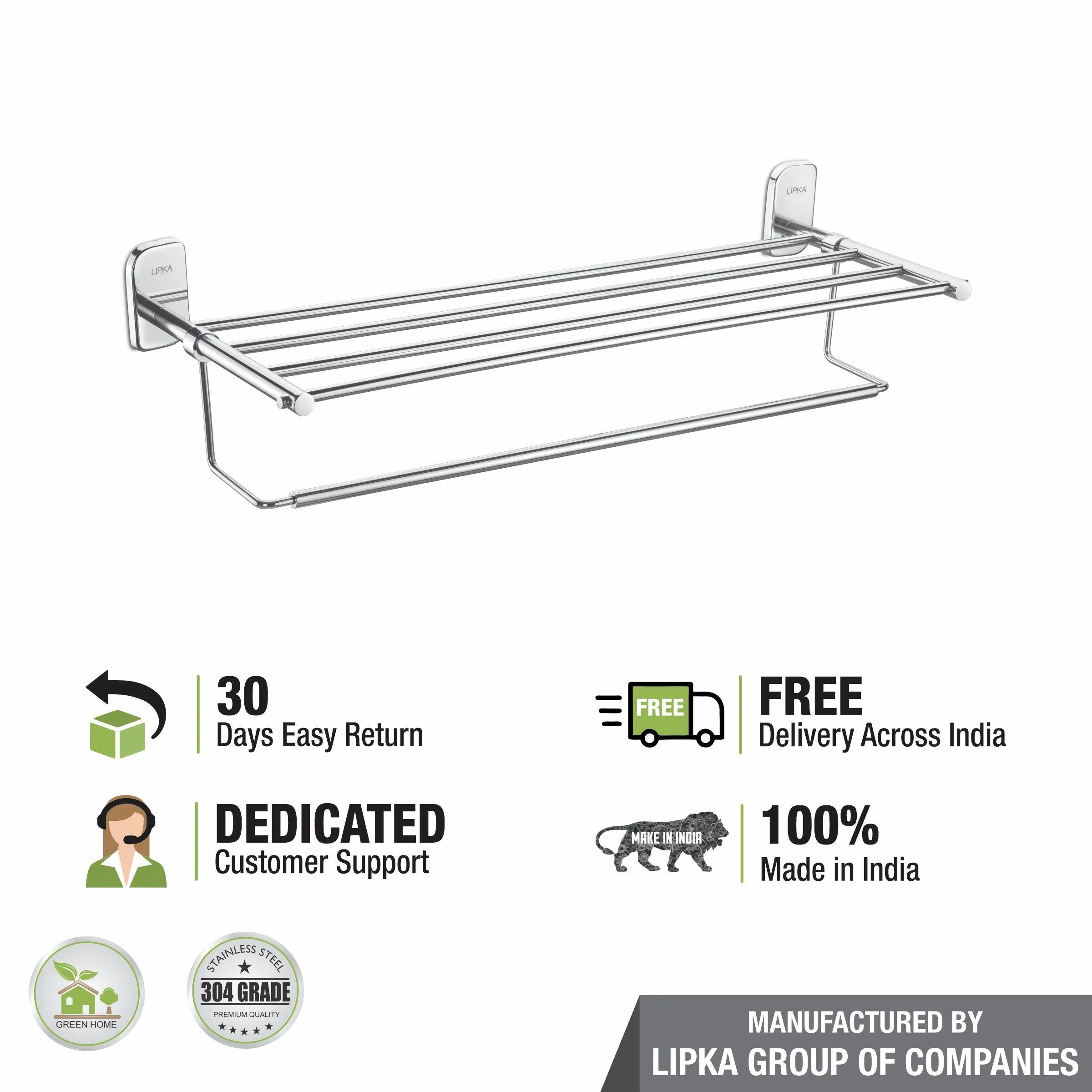 Rose Towel Rack 304-SS (24 Inches) - LIPKA - Image 3
