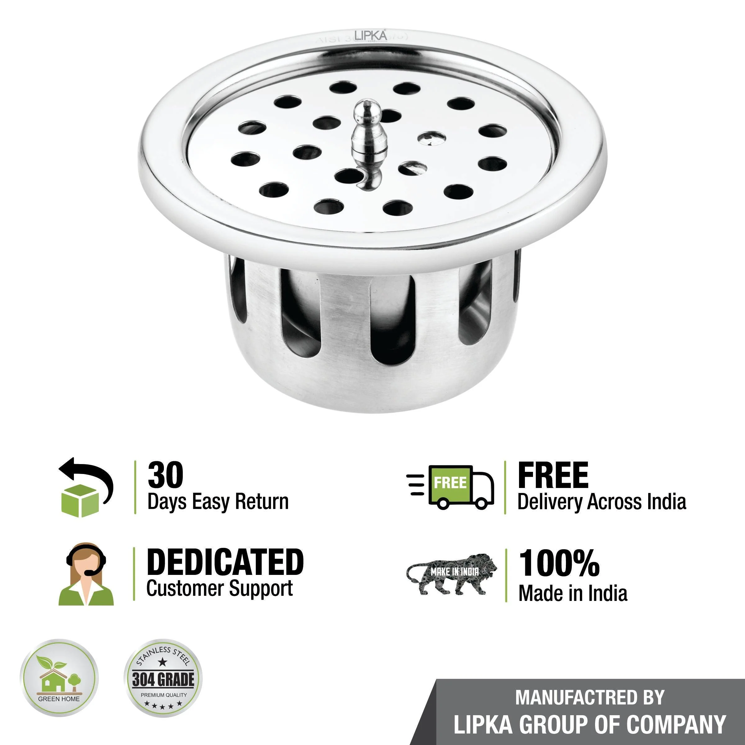 Round Floor Drain (5 inches) with Cockroach Trap & Lid - LIPKA - Image 4