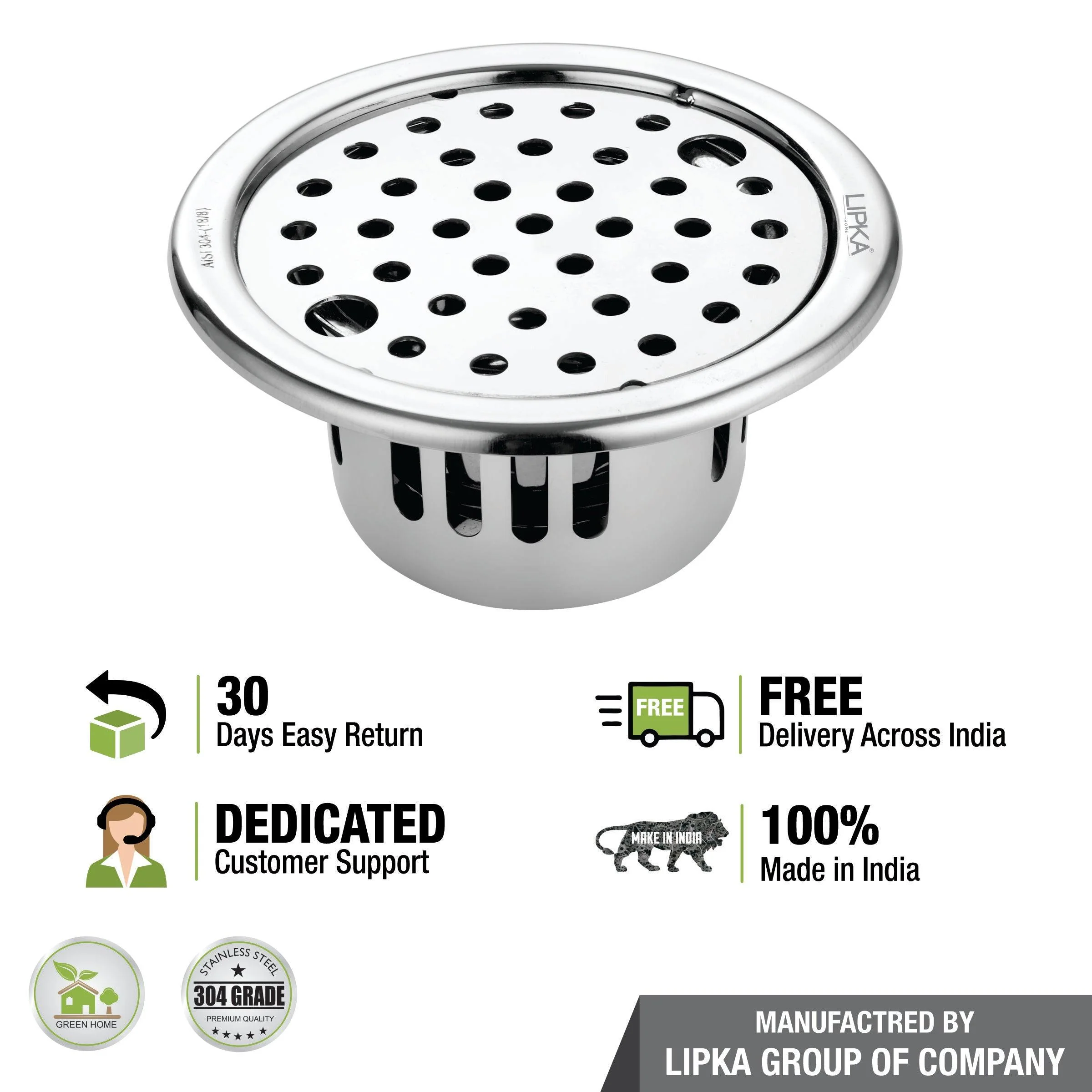 Round Floor Drain (5 inches) with Cockroach Trap & Lock - LIPKA - Image 4