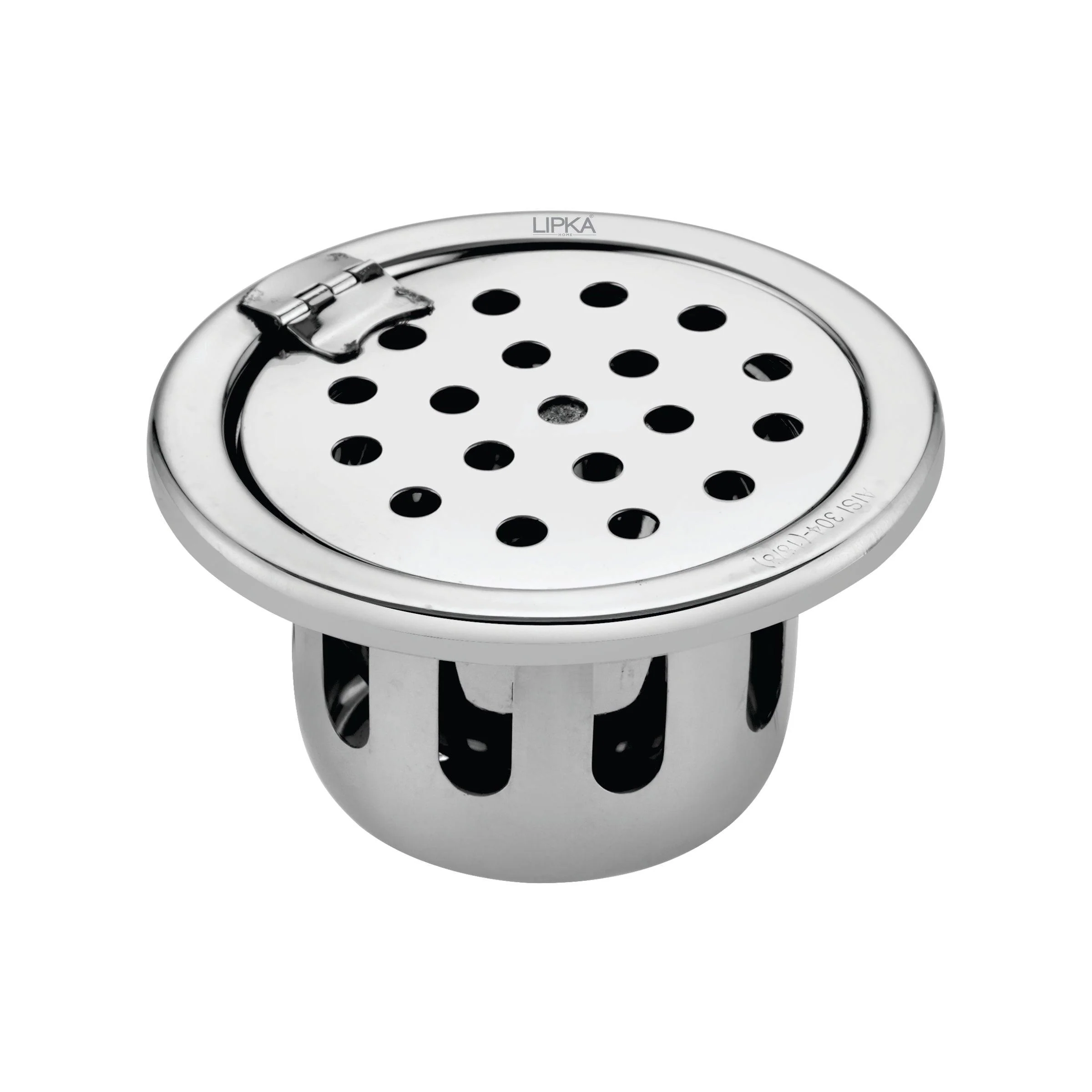 Round Floor Drain (5 inches) with Hinge & Cockroach Trap - LIPKA