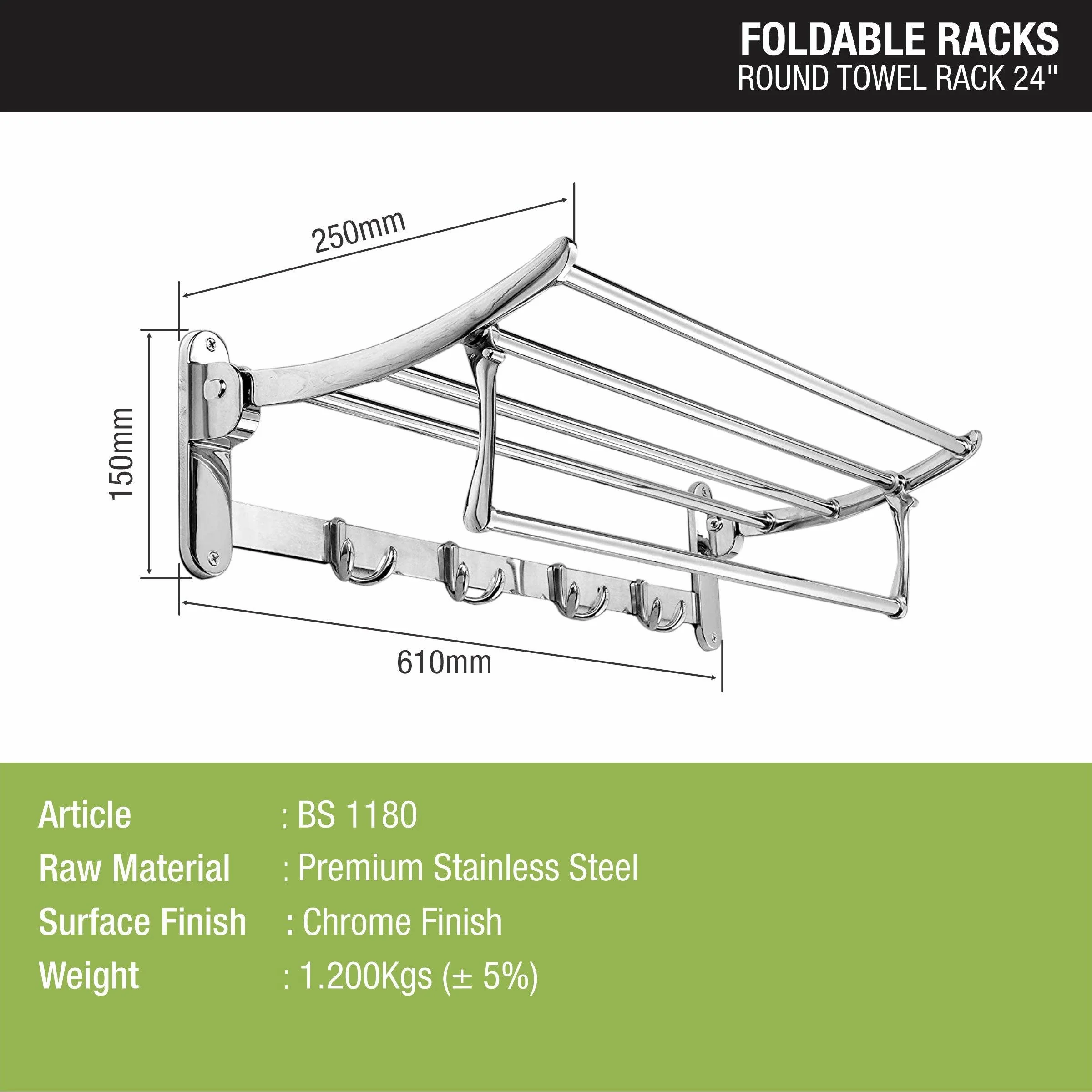 Round Foldable Rack (24 Inches) - LIPKA - Image 2