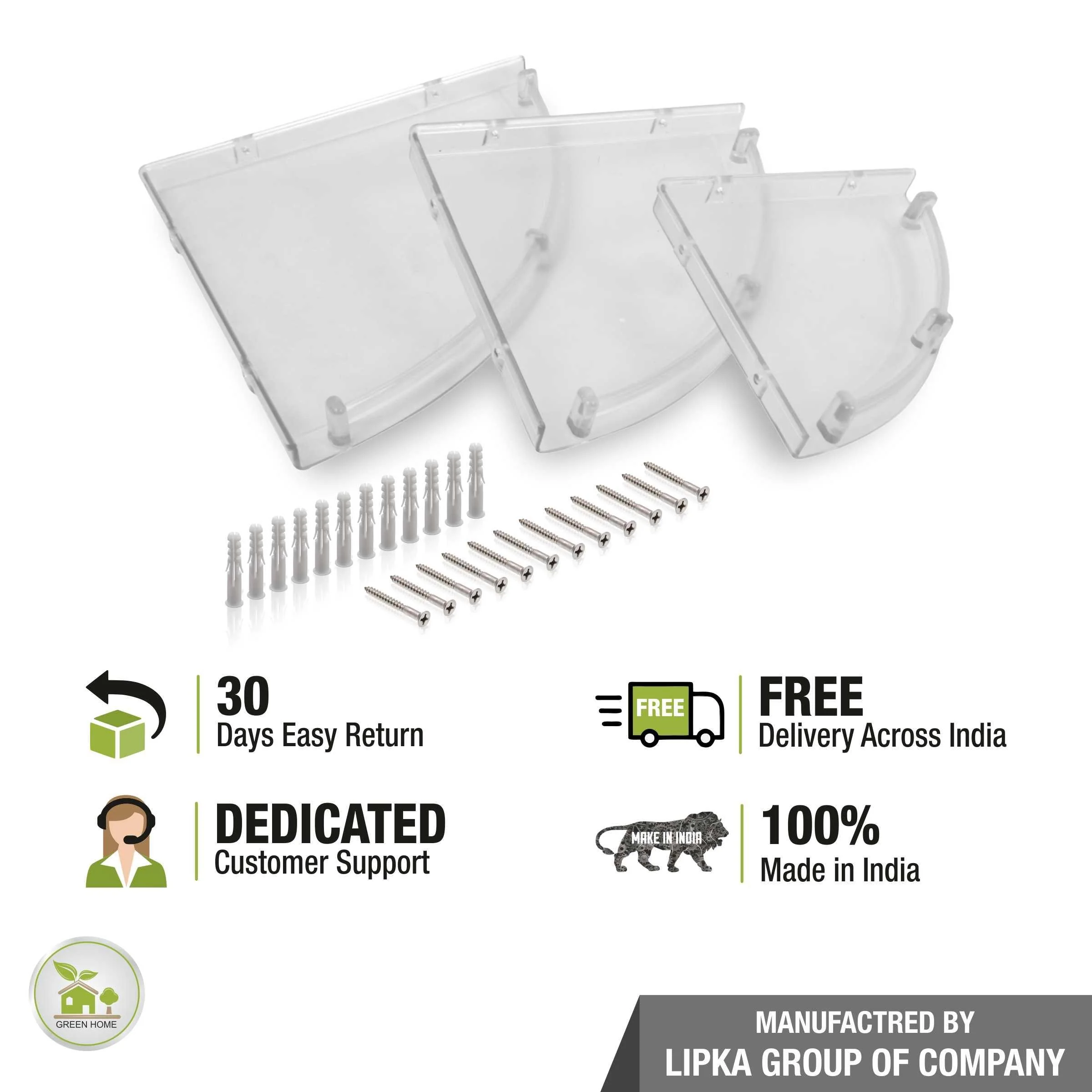 Round Large ABS Corner Shelf Tray (Set of 3) - LIPKA - Image 4