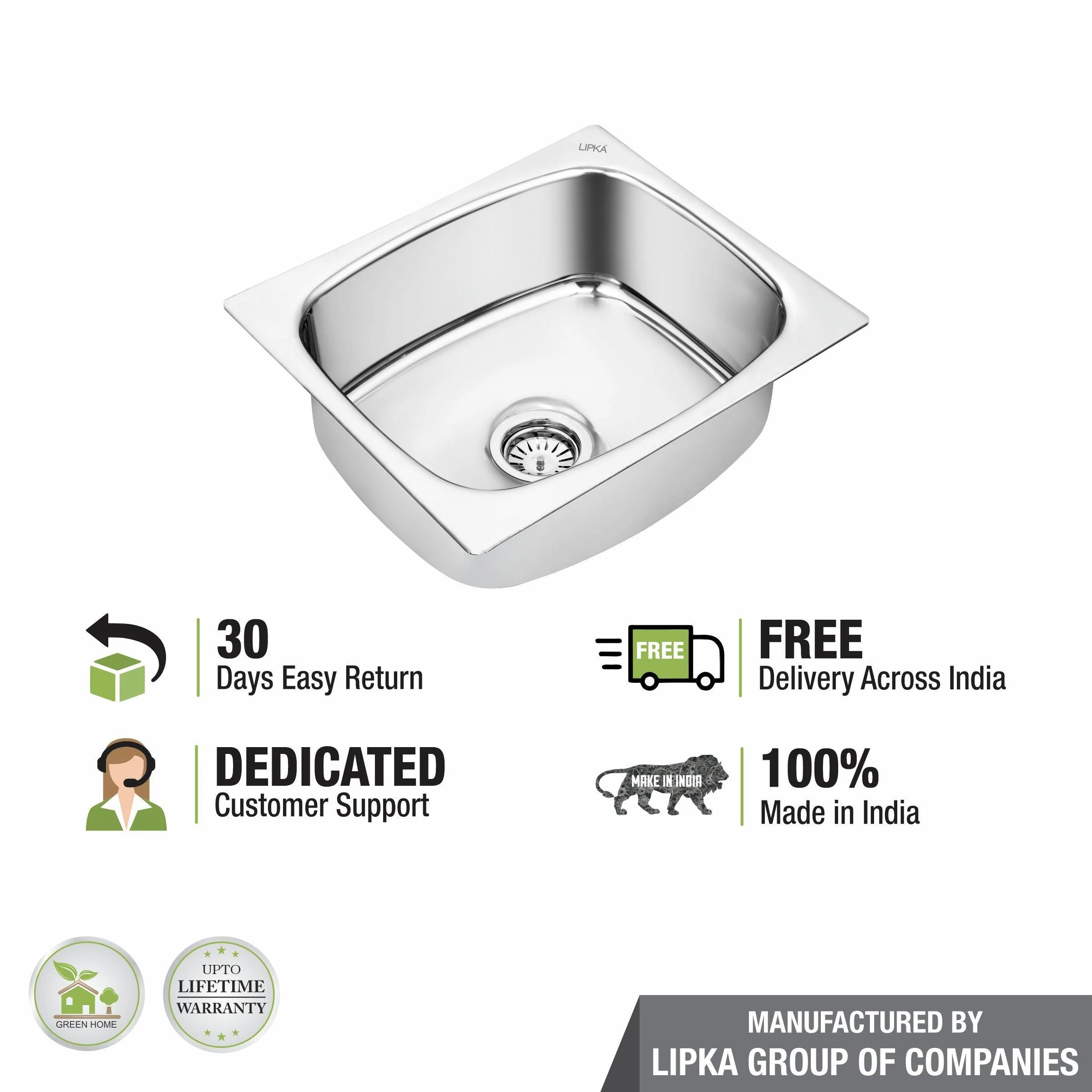Round Single Bowl Kitchen Sink (21 x 18 x 8 Inches) - LIPKA - Image 6