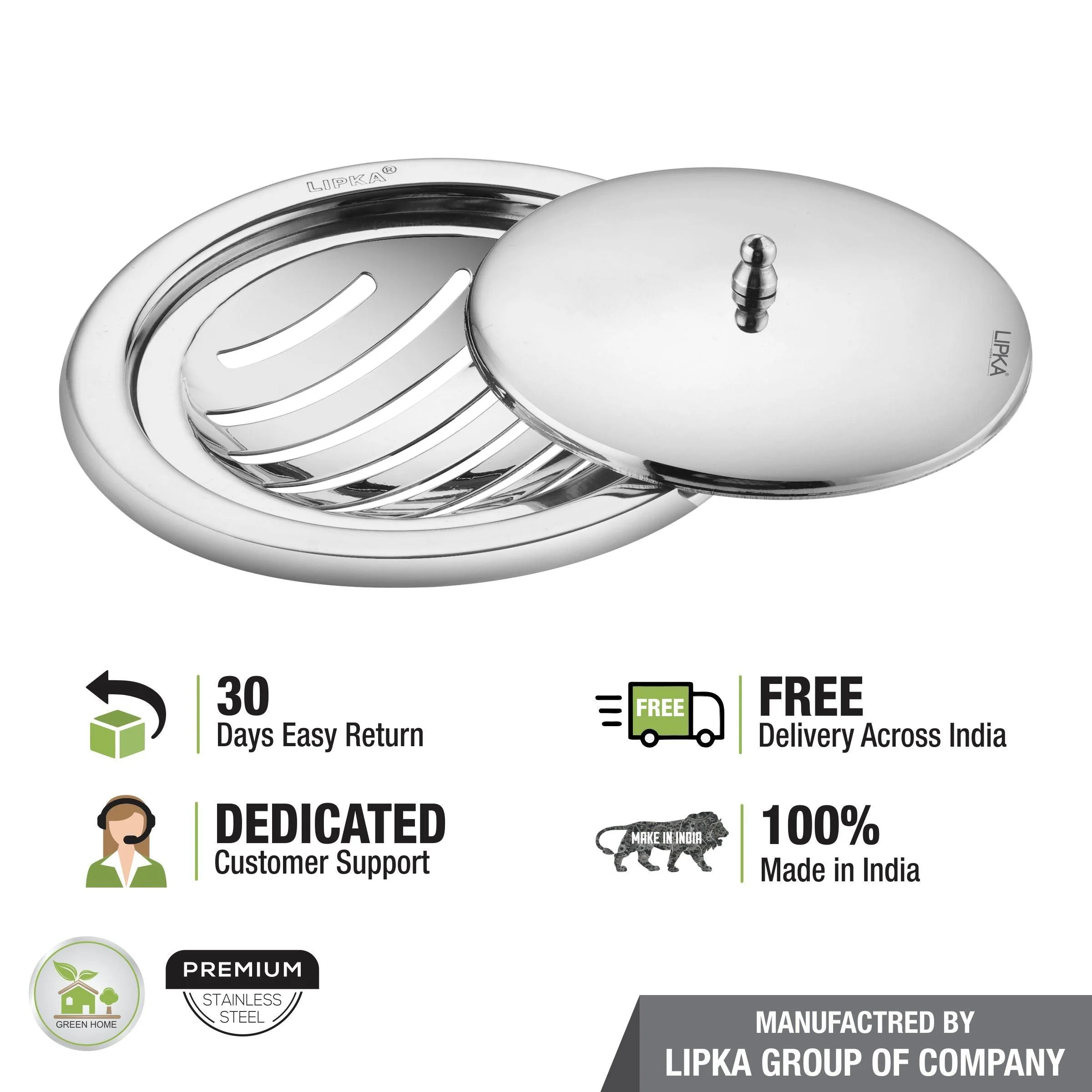 Saturn Round Floor Drain with Classic Jali (5 inches) - LIPKA - Image 4