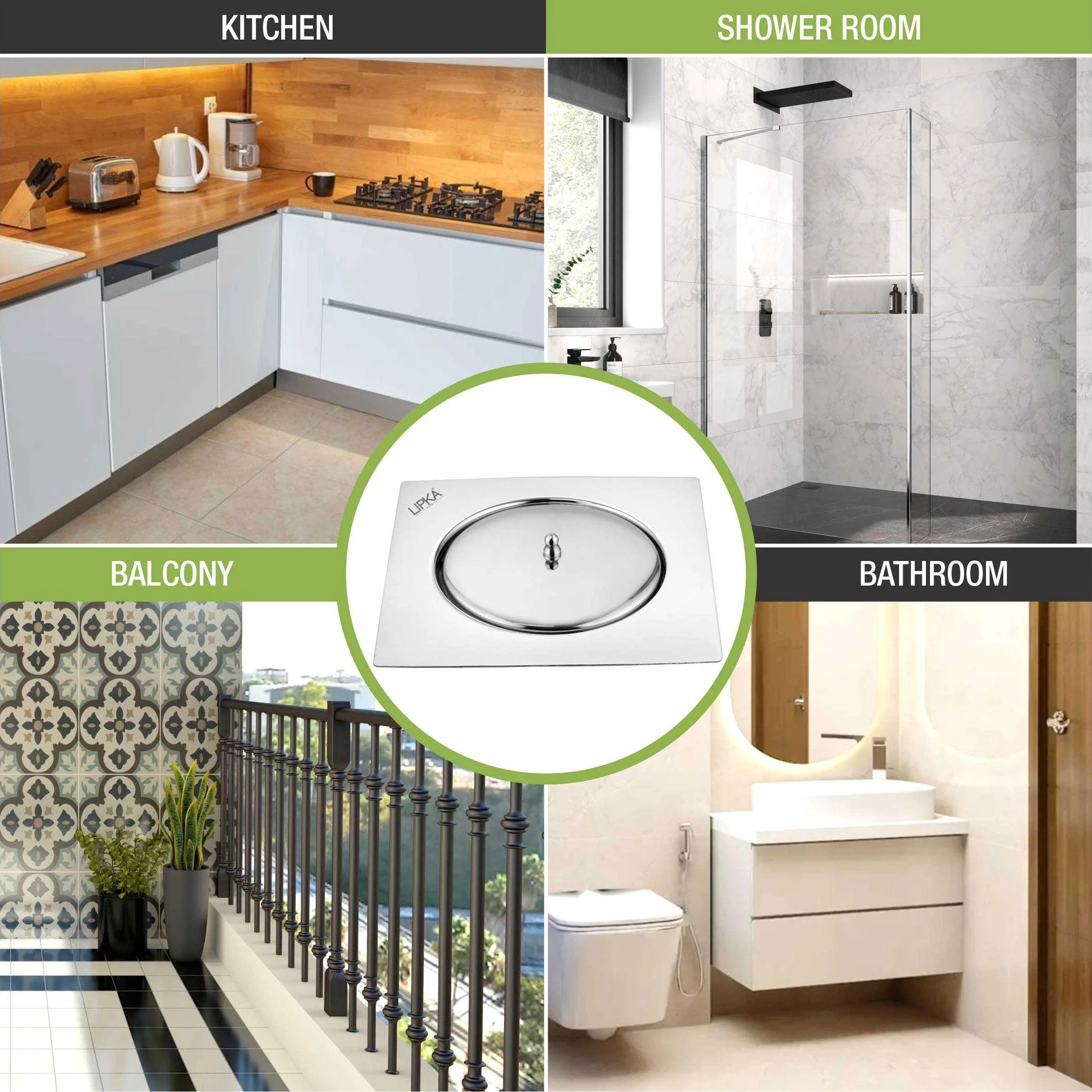 Saturn Square Flat Cut Floor Drain (6 x 6 Inches) - LIPKA - Image 6