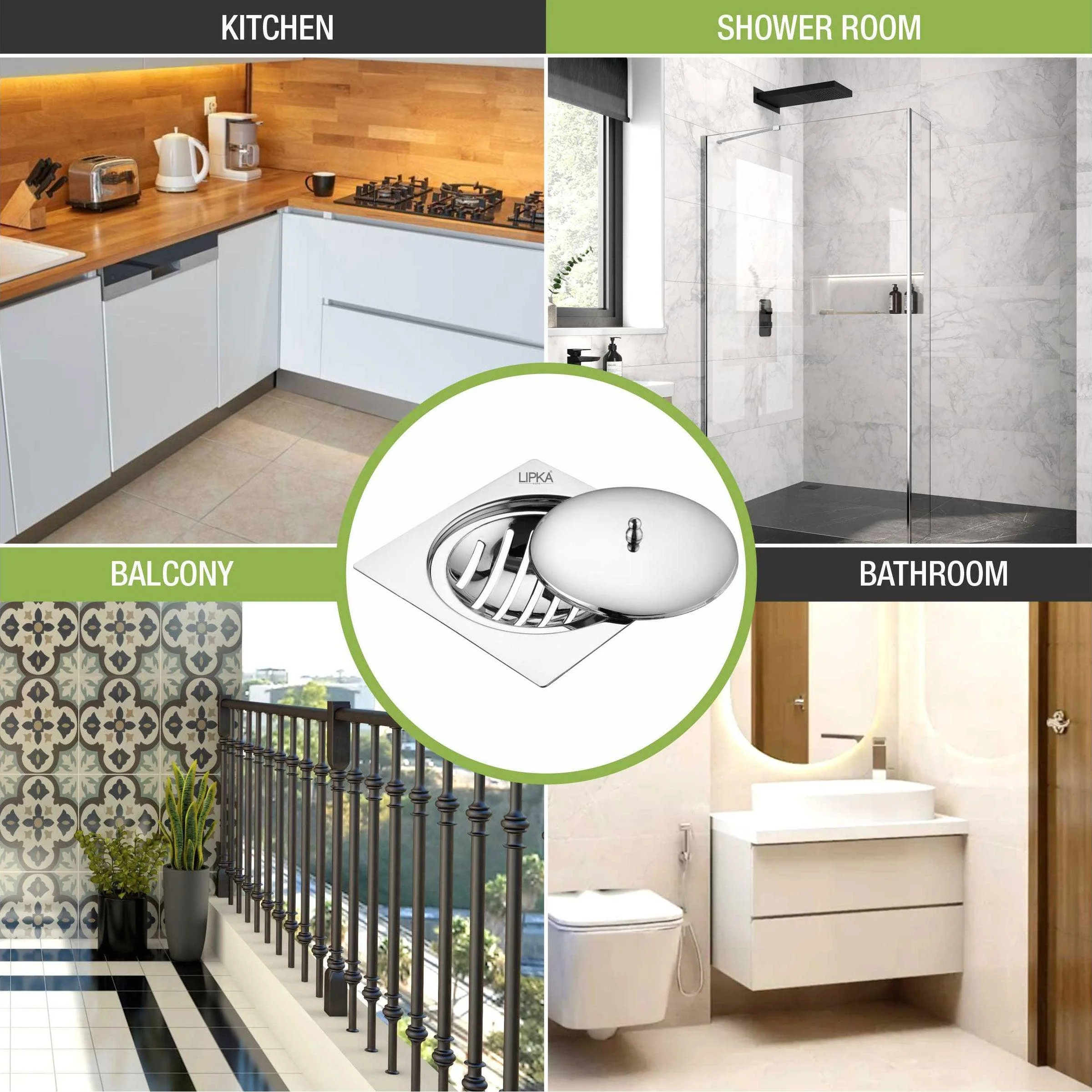 Saturn Square Flat Cut Floor Drain with Classic Jali (6 x 6 Inches) - LIPKA - Image 6