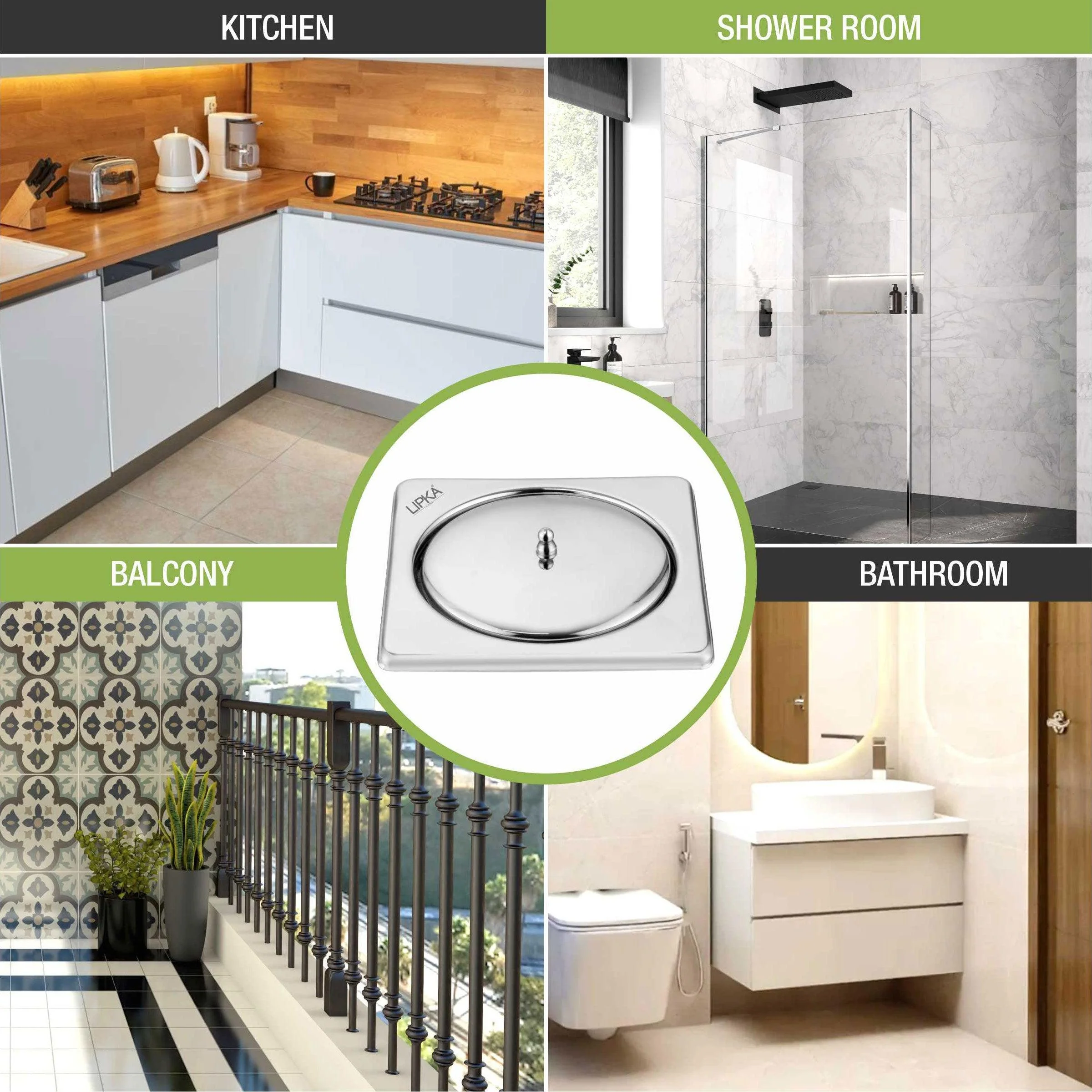 Saturn Square Floor Drain (6 x 6 Inches) - LIPKA - Image 6